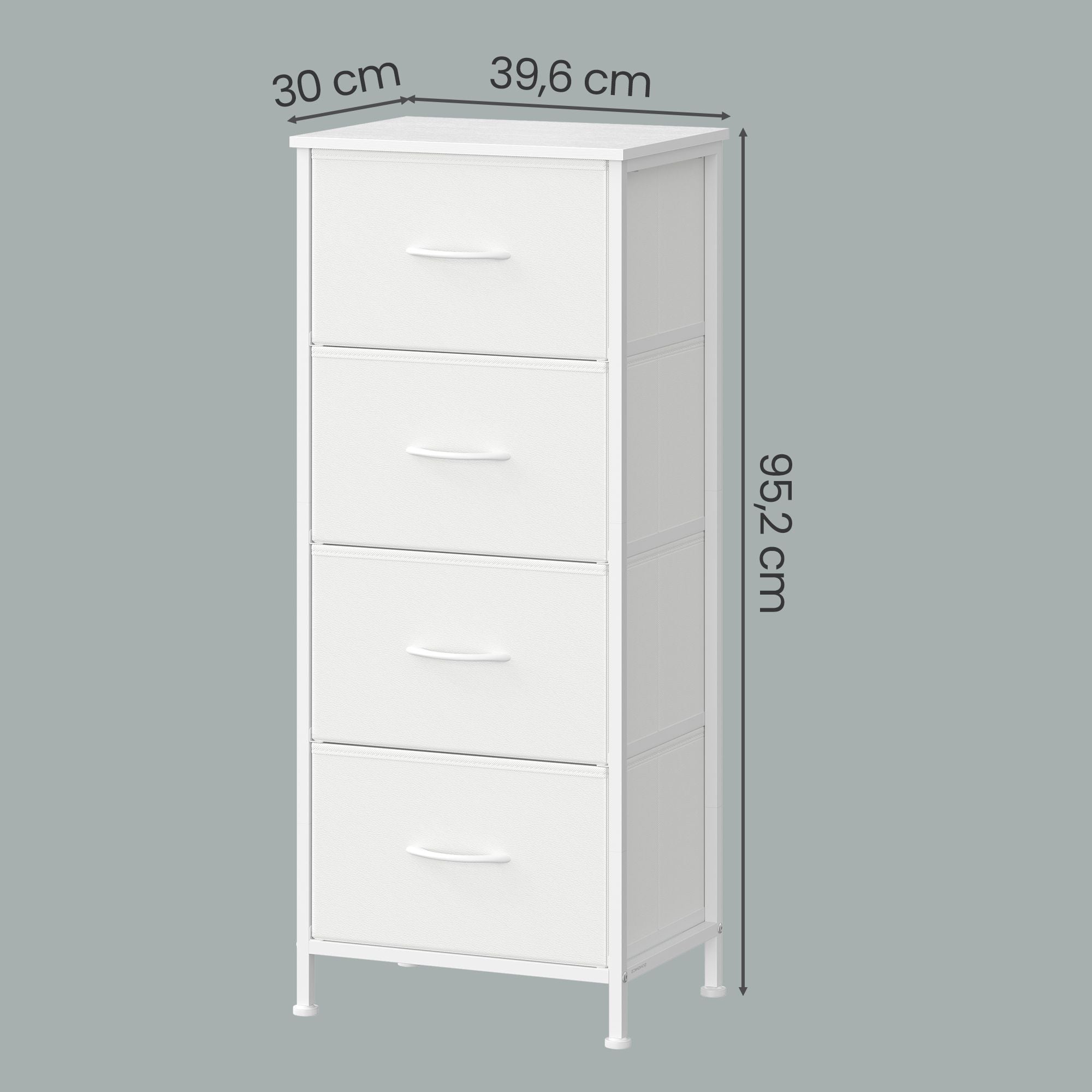 Sideboard Mit 4 Stoffschubladen - Stahlrahmen - Für Schlafzimmer Oder Flur