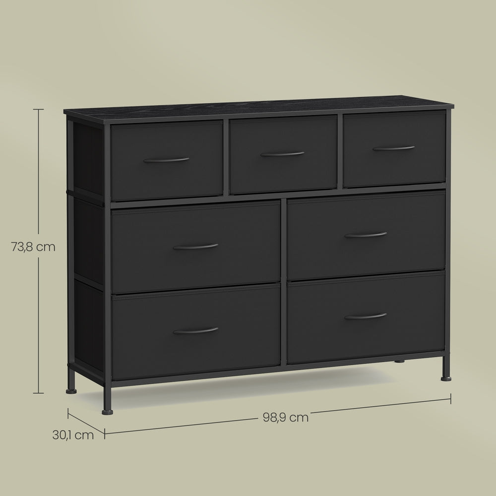 Sideboard Mit 7 Stoffschubladen - Stahlrahmen - Für Schlafzimmer Oder Flur