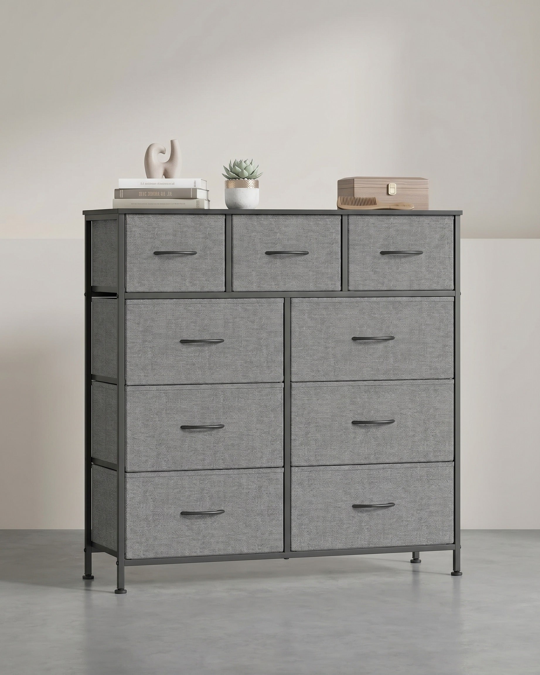 Sideboard Mit 9 Stoffschubladen - Stahlrahmen - Für Schlafzimmer Oder Flur