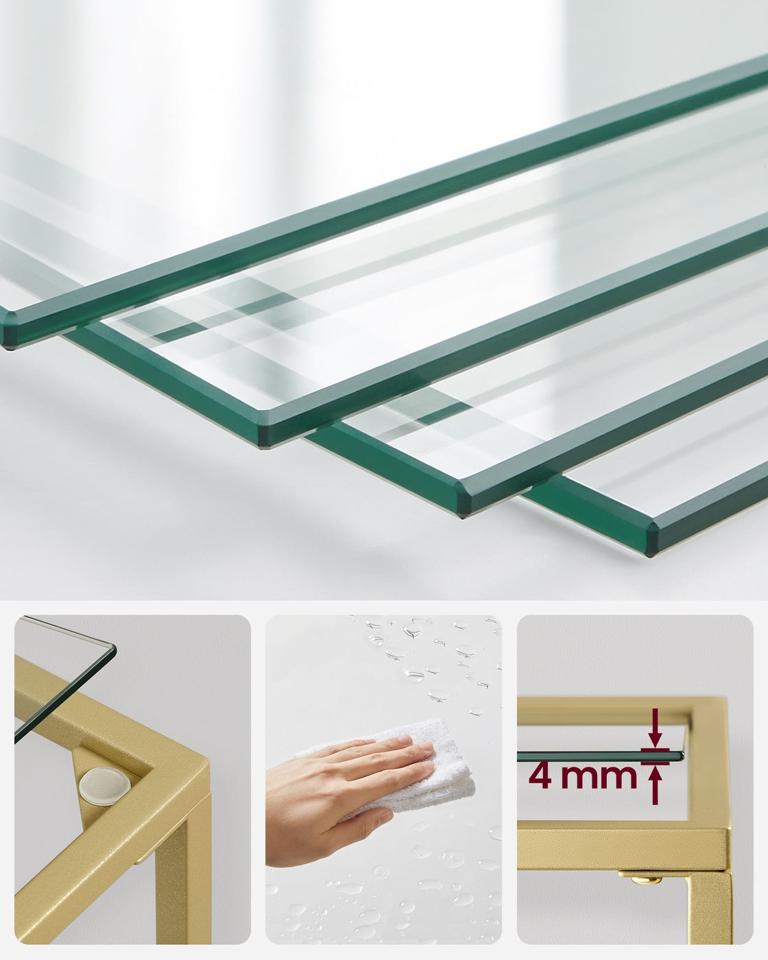 Eckschrank Glas – 5 oder 6 Ebenen – stilvoll & platzsparend