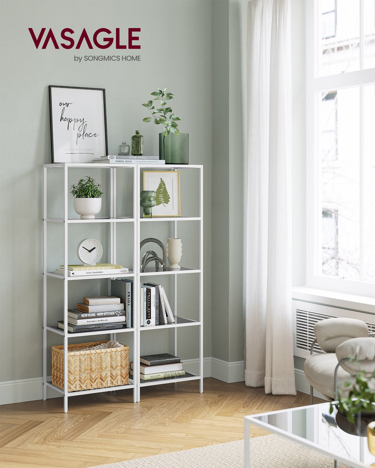 Eckschrank Glas – 5 oder 6 Ebenen – stilvoll & platzsparend