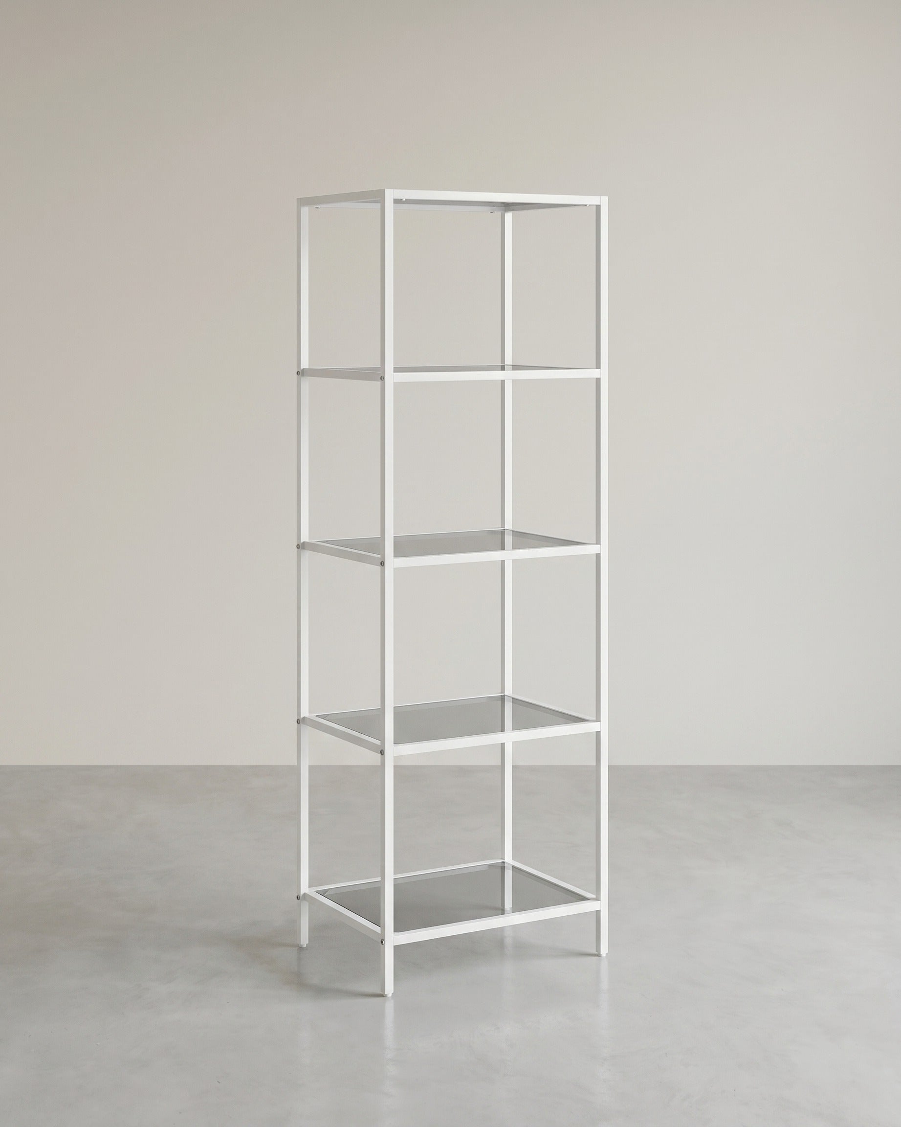 Glas-Eckschrank mit 5 oder 6 Etagen – Stilvoll & platzsparend – Weiß / Grau