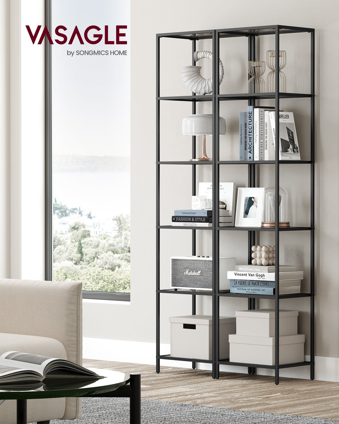 Eckschrank Glas – 5 oder 6 Ebenen – stilvoll & platzsparend