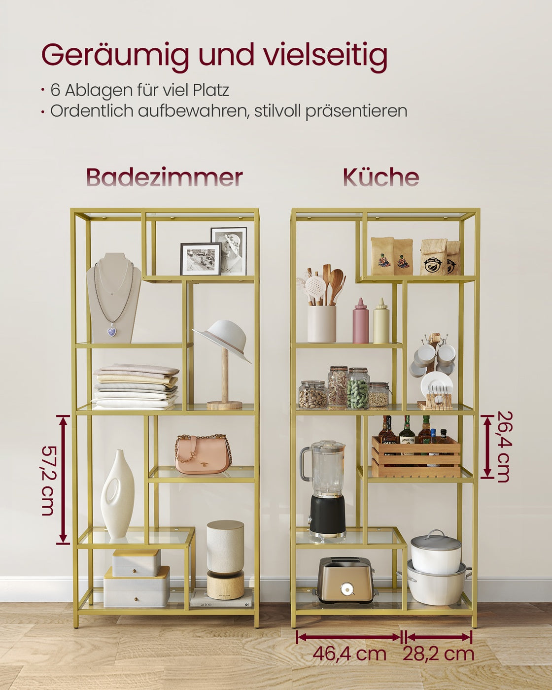 Standschrank 6 Ebenen – modernes Design – stilvoll & funktional