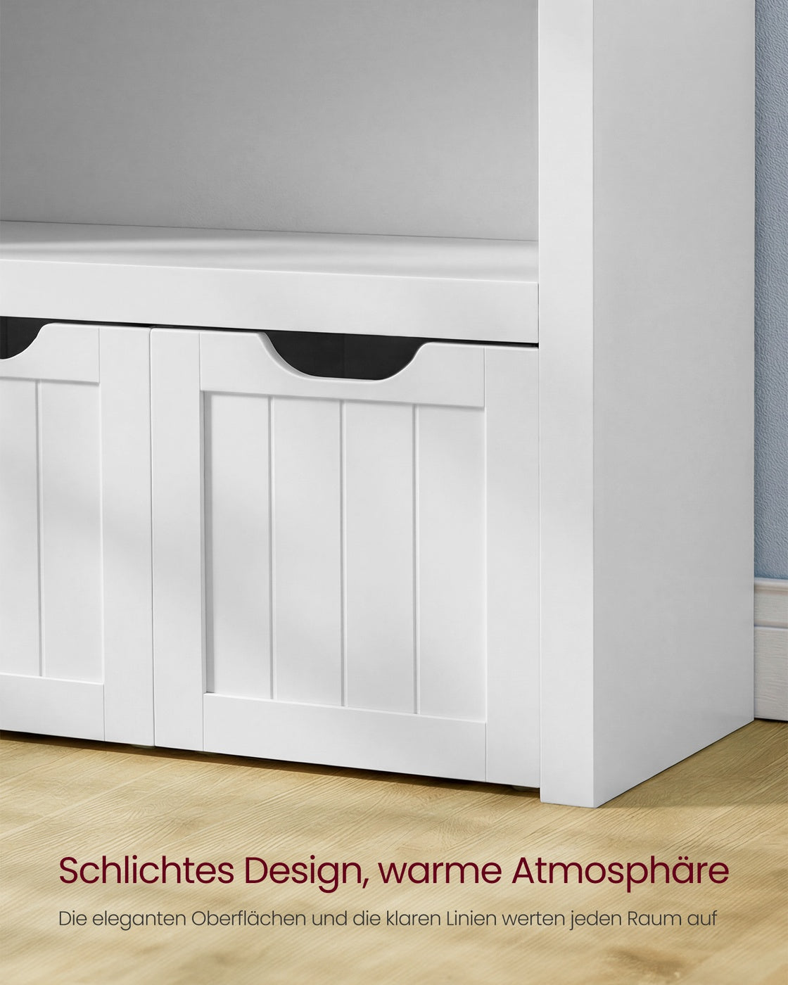 Kinderkleiderschrank mit Aufbewahrungsboxen und Rollen – Spielzeugschrank 72 cm – Weiß