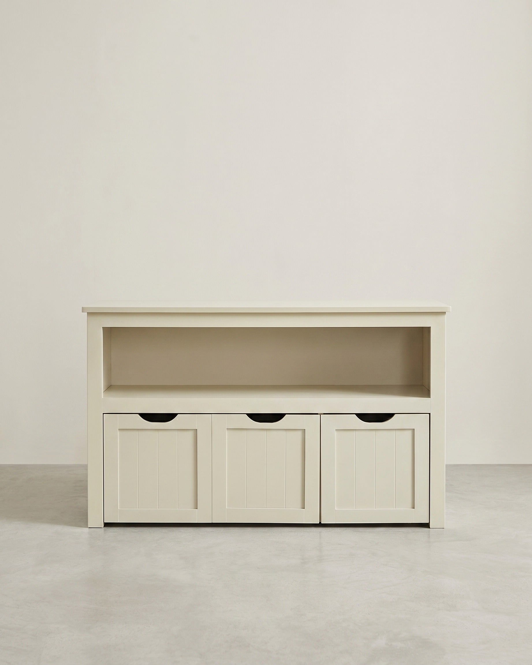 Spielzeugschrank mit 3 Aufbewahrungsbehältern - Stilvoll und praktisch - Kinderzimmer – Beige