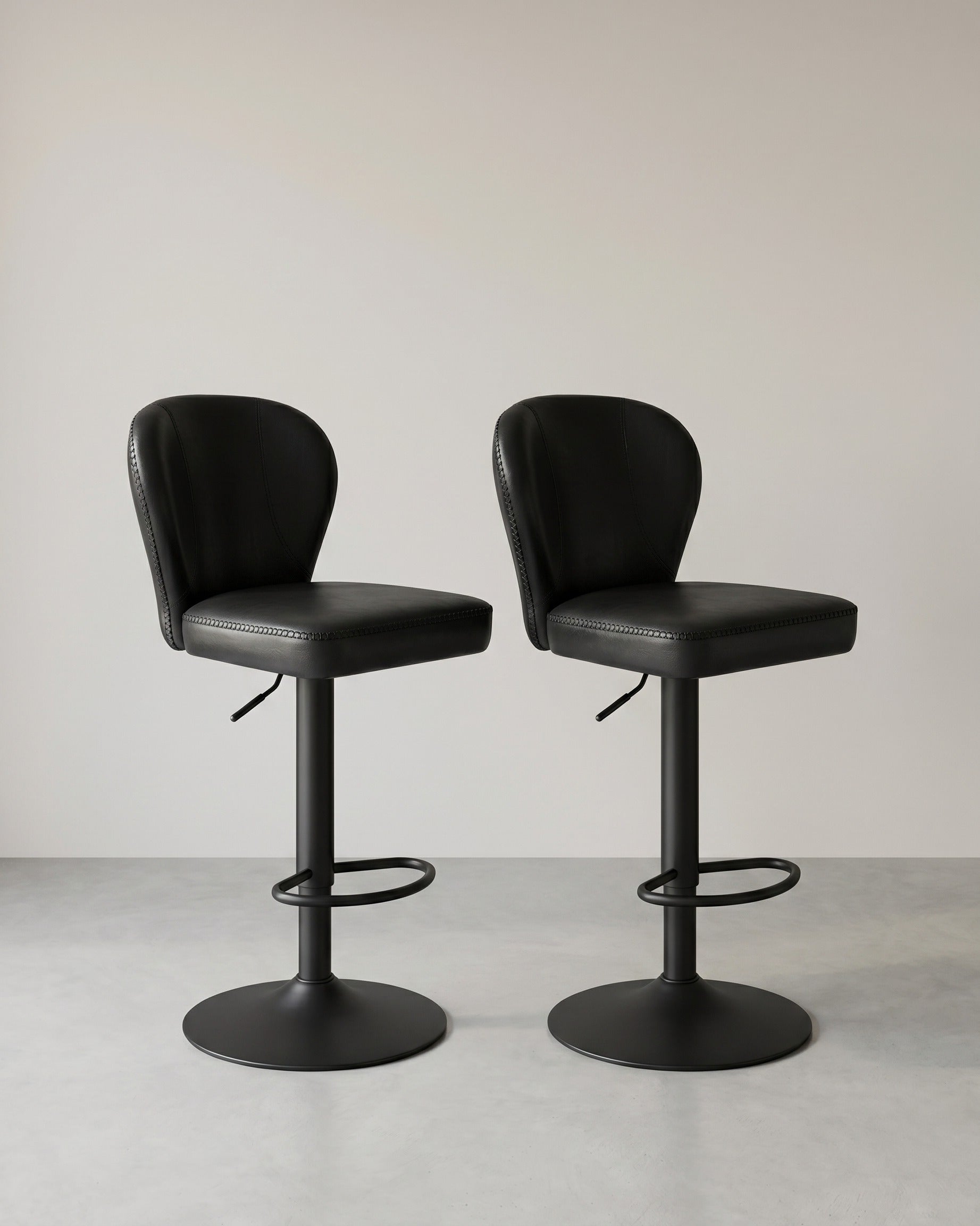 Luxus Barhocker 2er oder 4er Set - Verstellbar - 360° Drehbar – Schwarz