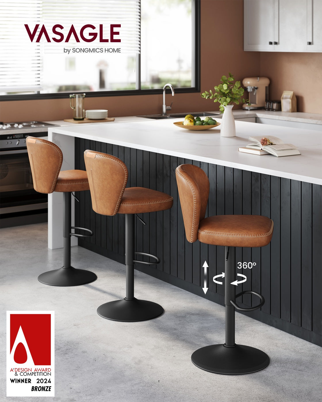 Luxus Barhocker 2er oder 4er Set - Verstellbar - 360° Drehbar