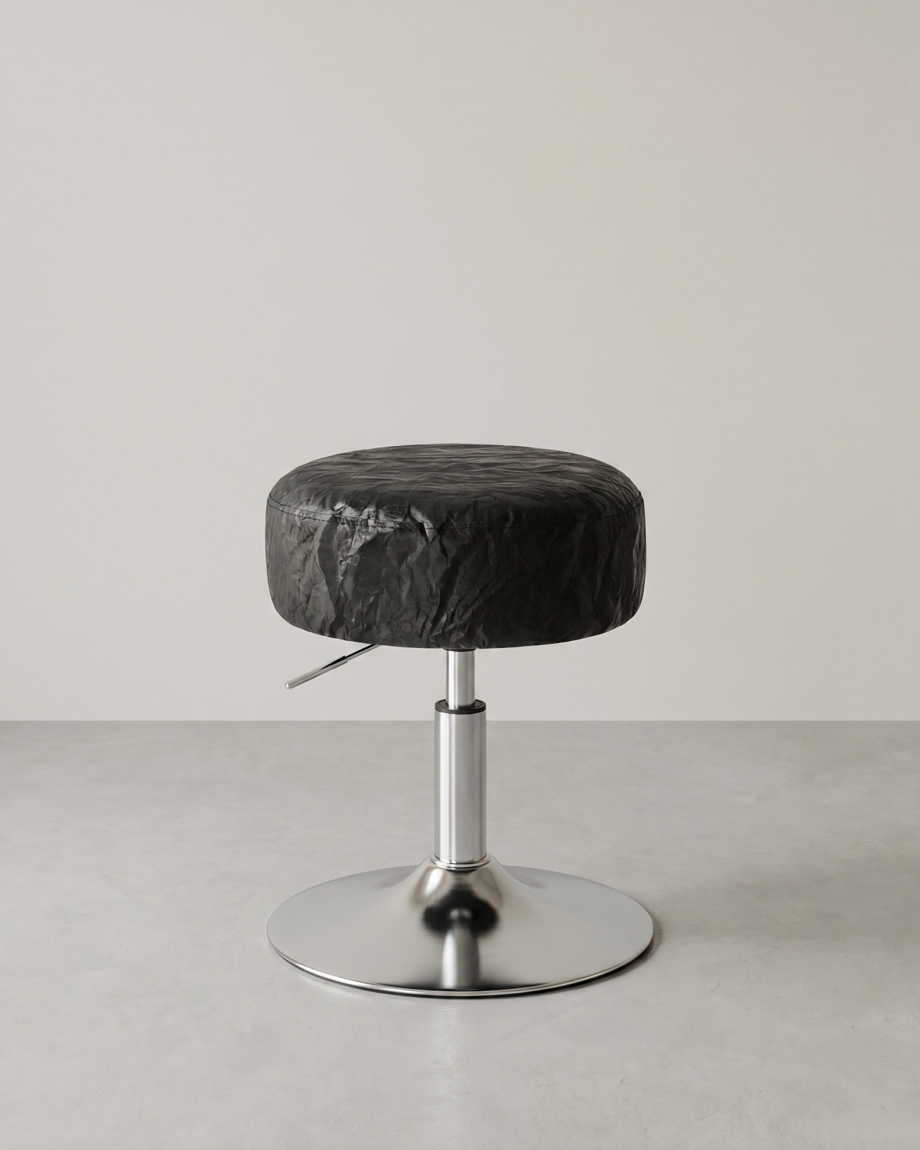 Drehbarer Make-up-Hocker – Höhenverstellbar – Edles PU-Design – Ø 35 cm – Gletschermuster – Schwarz