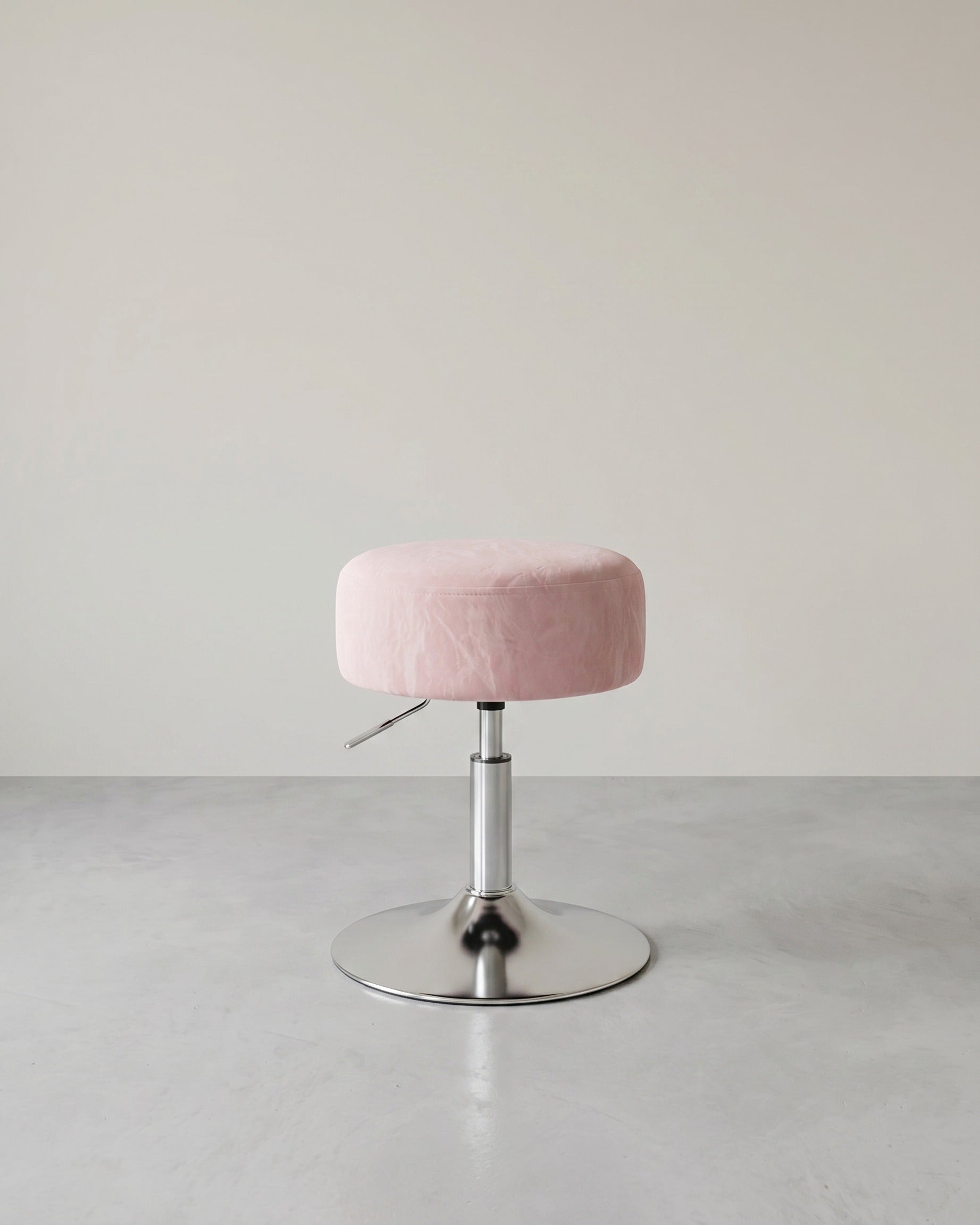 Drehbarer Make-up-Hocker – Höhenverstellbar – Edles PU-Design – Ø 35 cm – Gletschermuster – Rosa