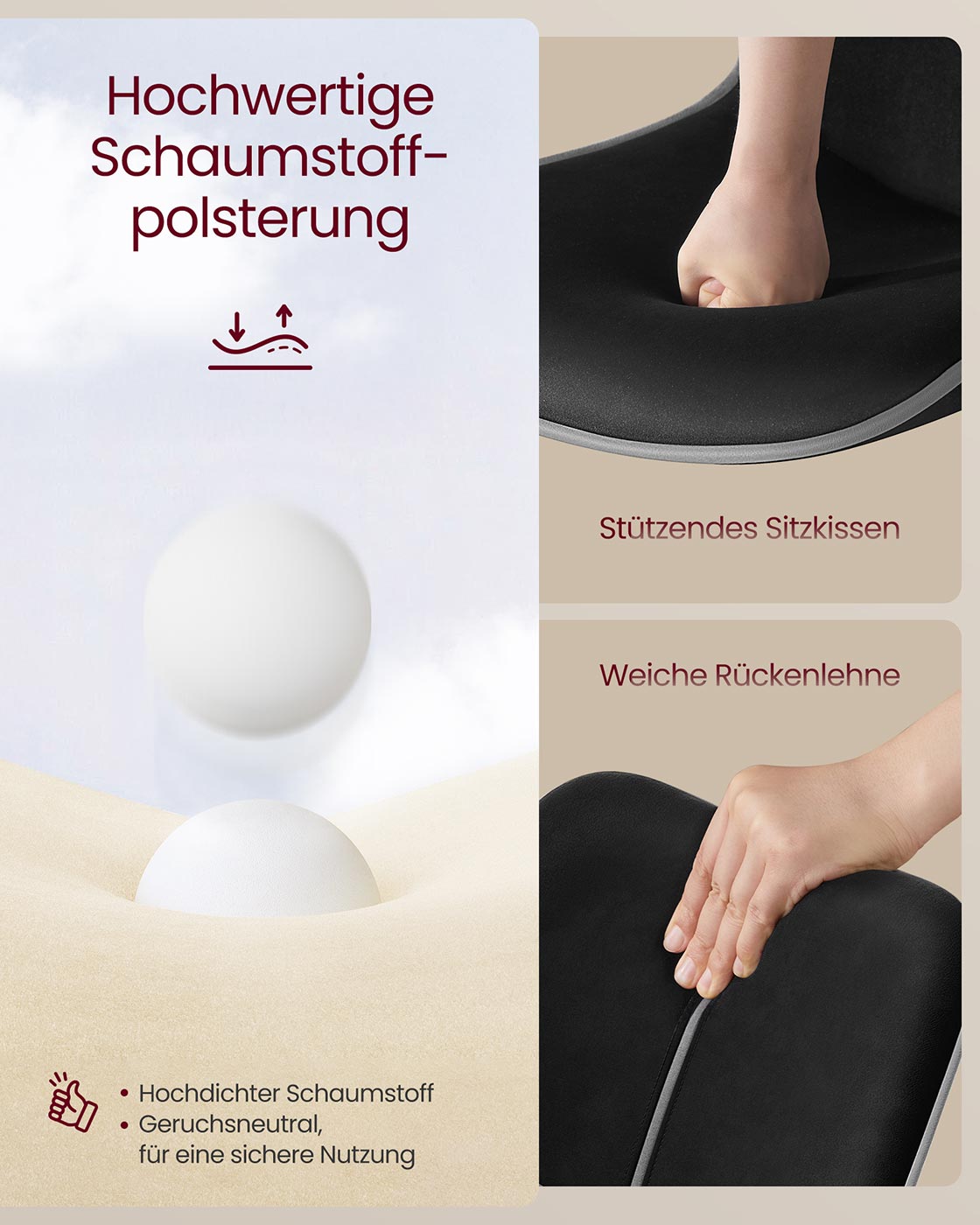 2er-Set Barhocker – Verstellbare Sitzhöhe – Samtpolsterung – Ergonomischer Komfort – Stabile Basis