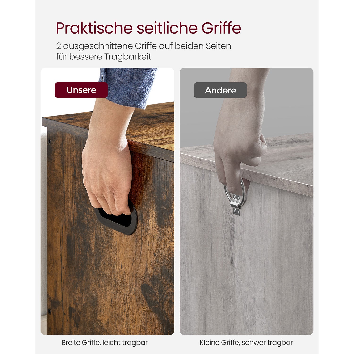 Aufbewahrungsbank mit Deckel – Schuhbank – Sitzbank mit hoher Tragkraft – Für Flur, Schlafzimmer oder Wohnzimmer