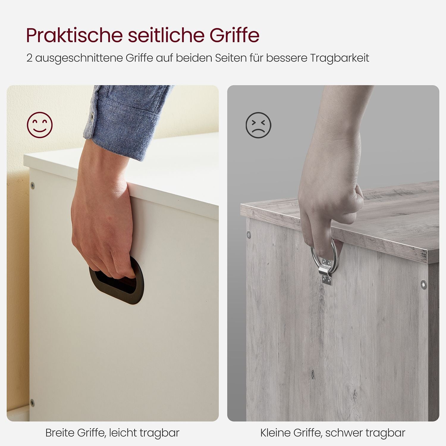 Aufbewahrungsbank mit Deckel – Schuhbank – Sitzbank mit hoher Tragkraft – Für Flur, Schlafzimmer oder Wohnzimmer