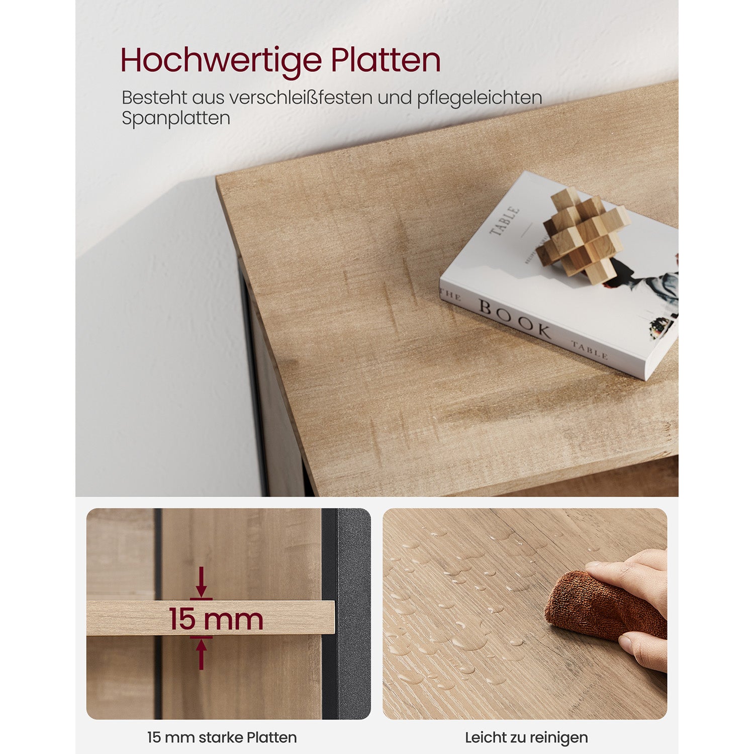 Schrank Industriedesign – mit Türen und offenen Fächern – vielseitiger Aufbewahrungsschrank