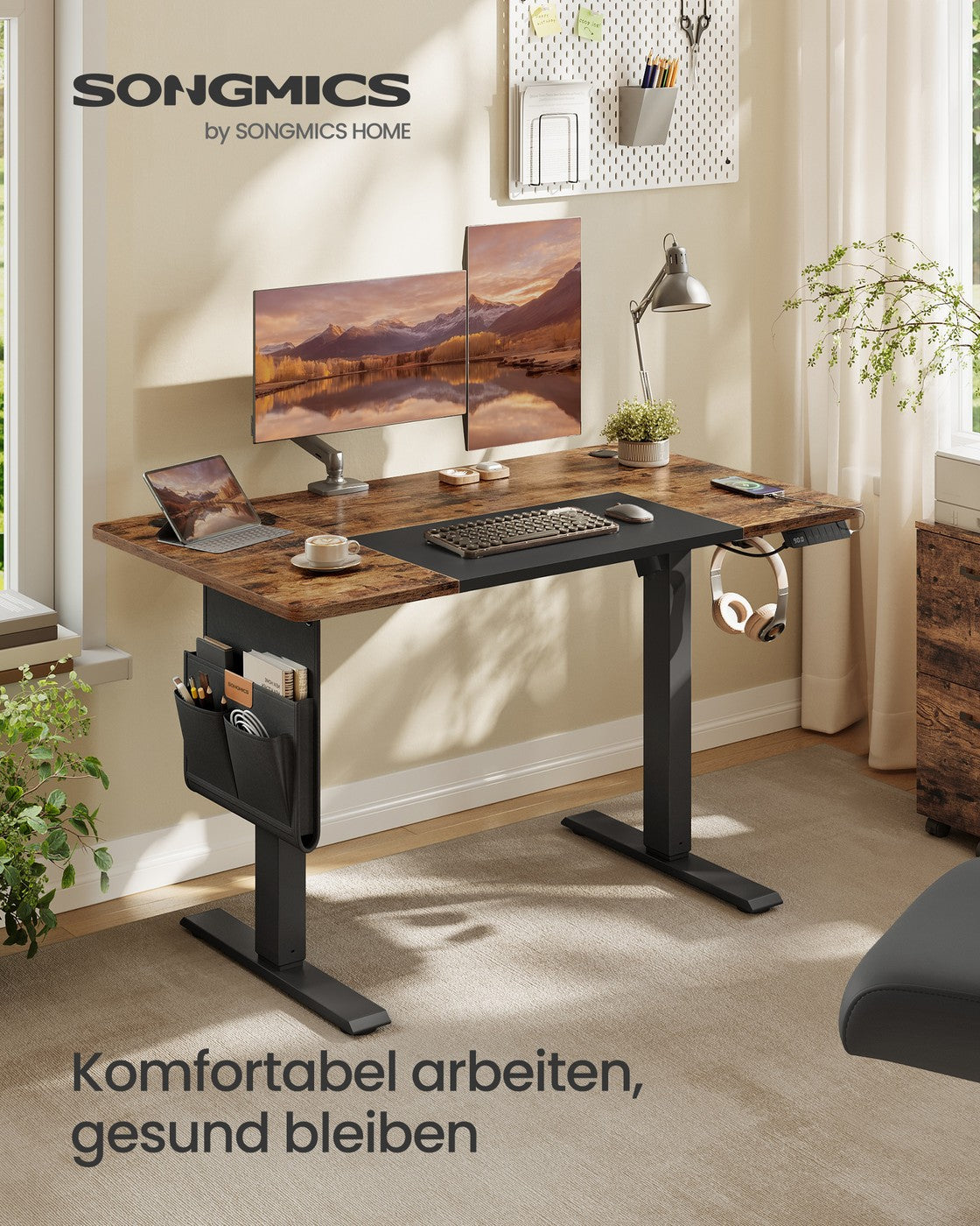 Elektrischer Hoch-Niedrig-Schreibtisch - Elektrisch verstellbar - Arbeitsplatz - Ergonomischer Schreibtisch