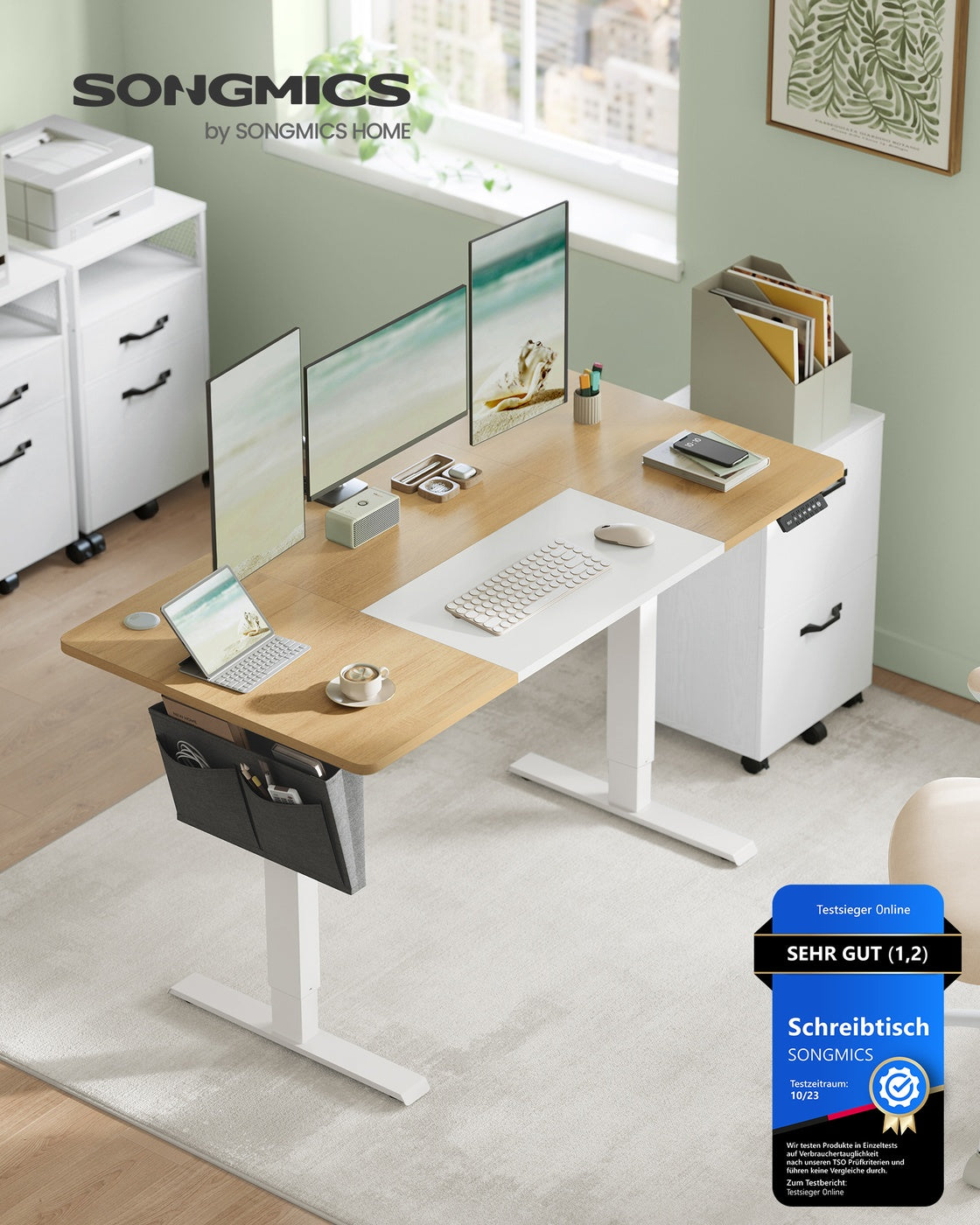 Elektrischer Hoch-Niedrig-Schreibtisch - Elektrisch verstellbar - Arbeitsplatz - Ergonomischer Schreibtisch