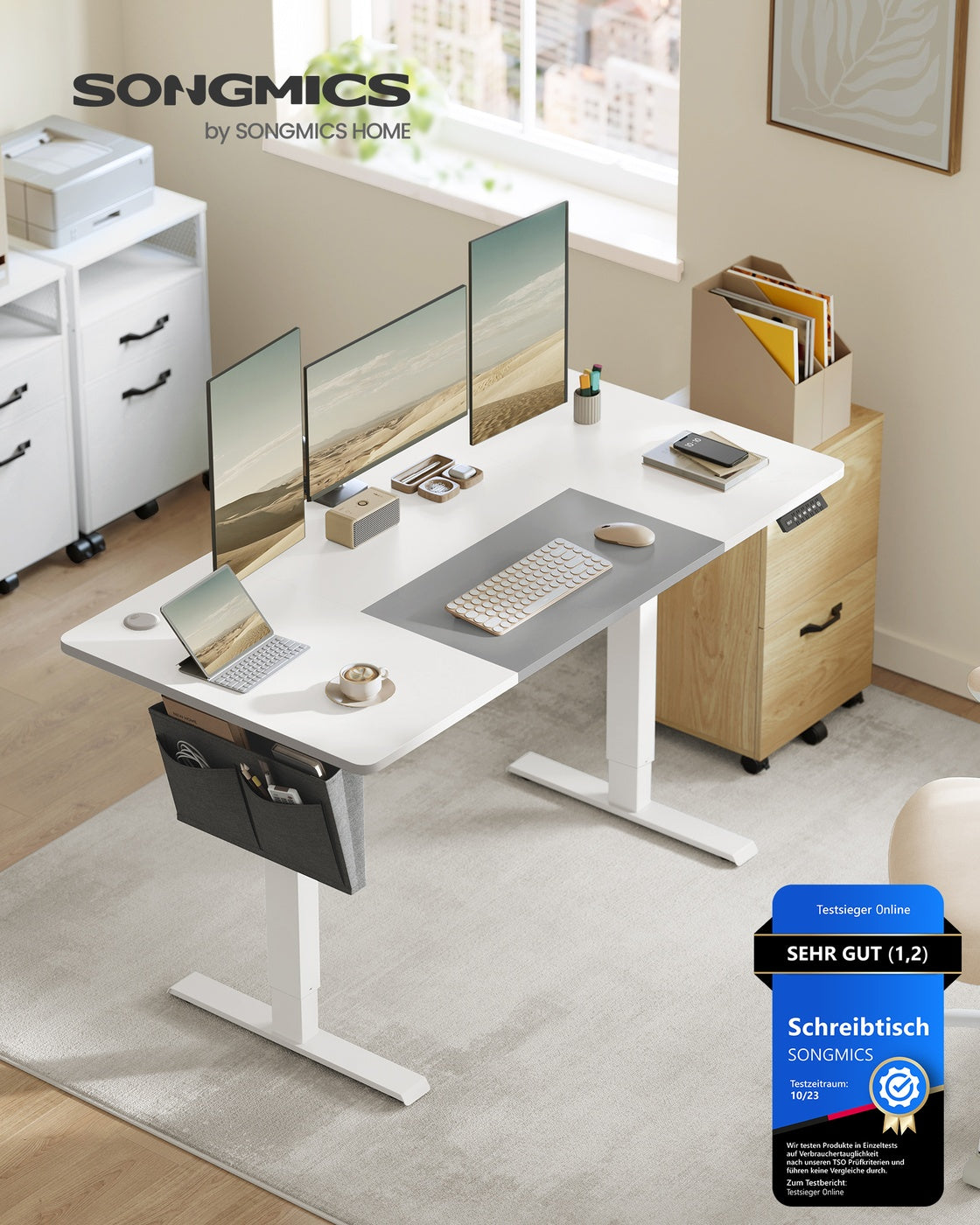 Elektrischer Hoch-Niedrig-Schreibtisch - Elektrisch verstellbar - Arbeitsplatz - Ergonomischer Schreibtisch