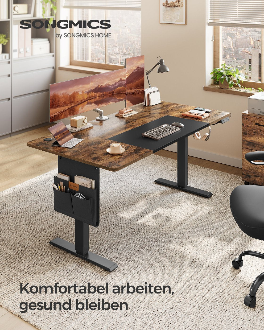 Elektrischer Hoch-Niedrig-Schreibtisch - Elektrisch verstellbar - Arbeitsplatz - Ergonomischer Schreibtisch