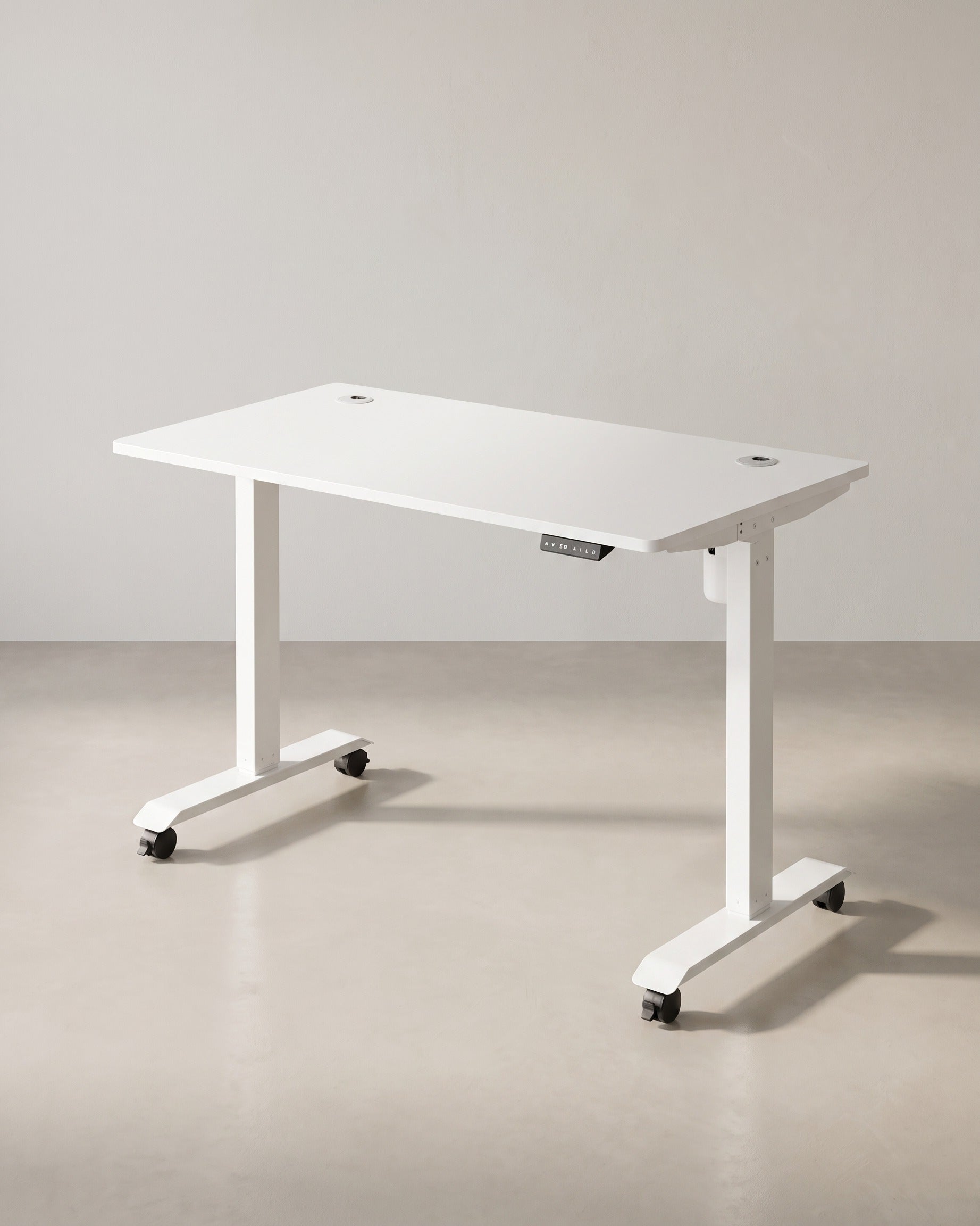 Elektrisch verstellbarer Schreibtisch - Stehpult - Mit Rollen - Ergonomisch – Weiß