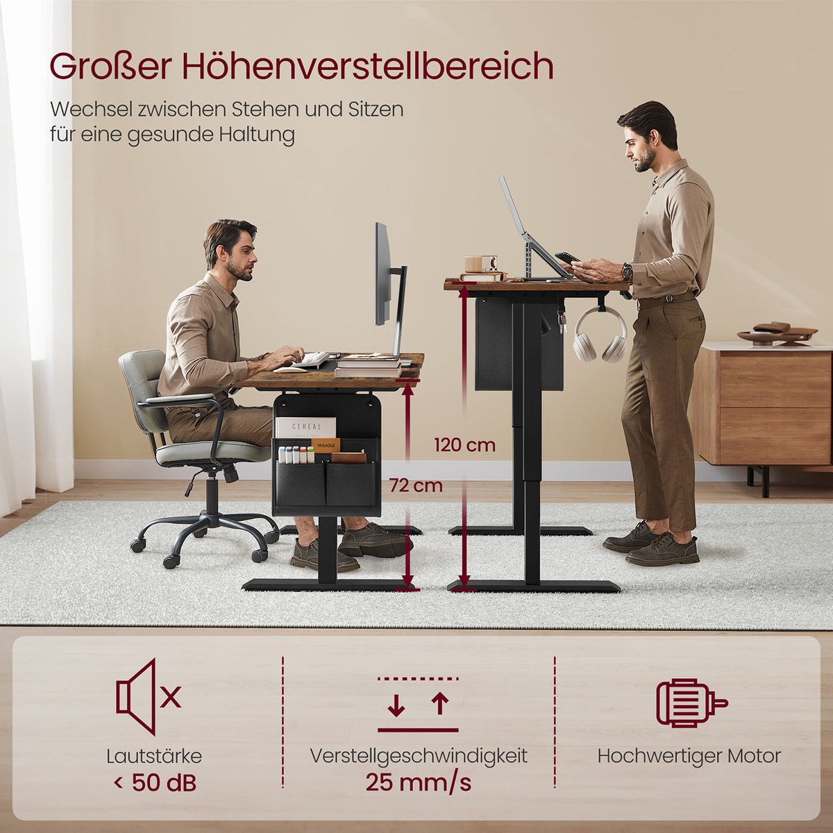 Elektrisch verstellbarer Schreibtisch - Stehpult - Ergonomischer Arbeitsplatz