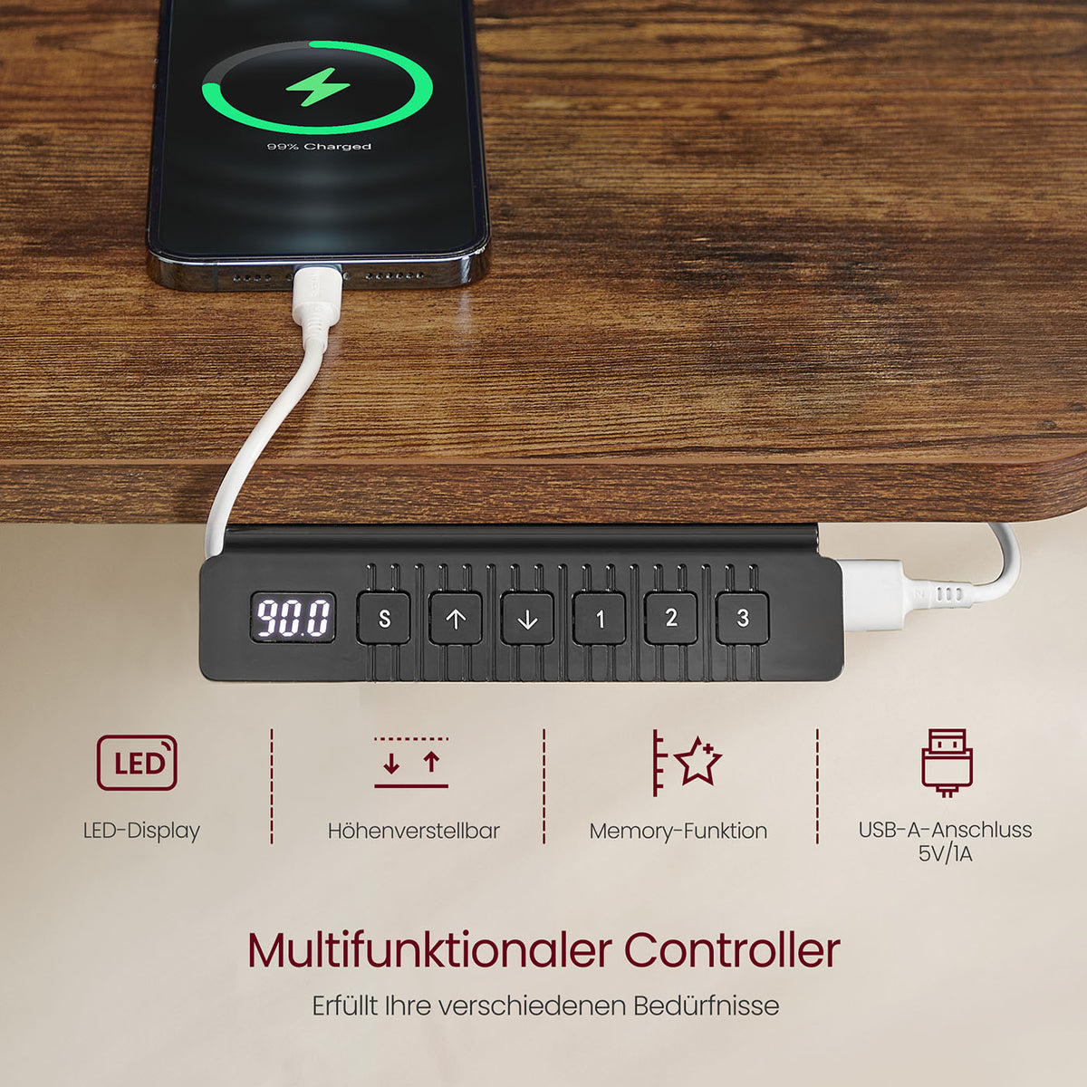 Elektrisch verstellbarer Schreibtisch - Stehpult - Ergonomischer Arbeitsplatz
