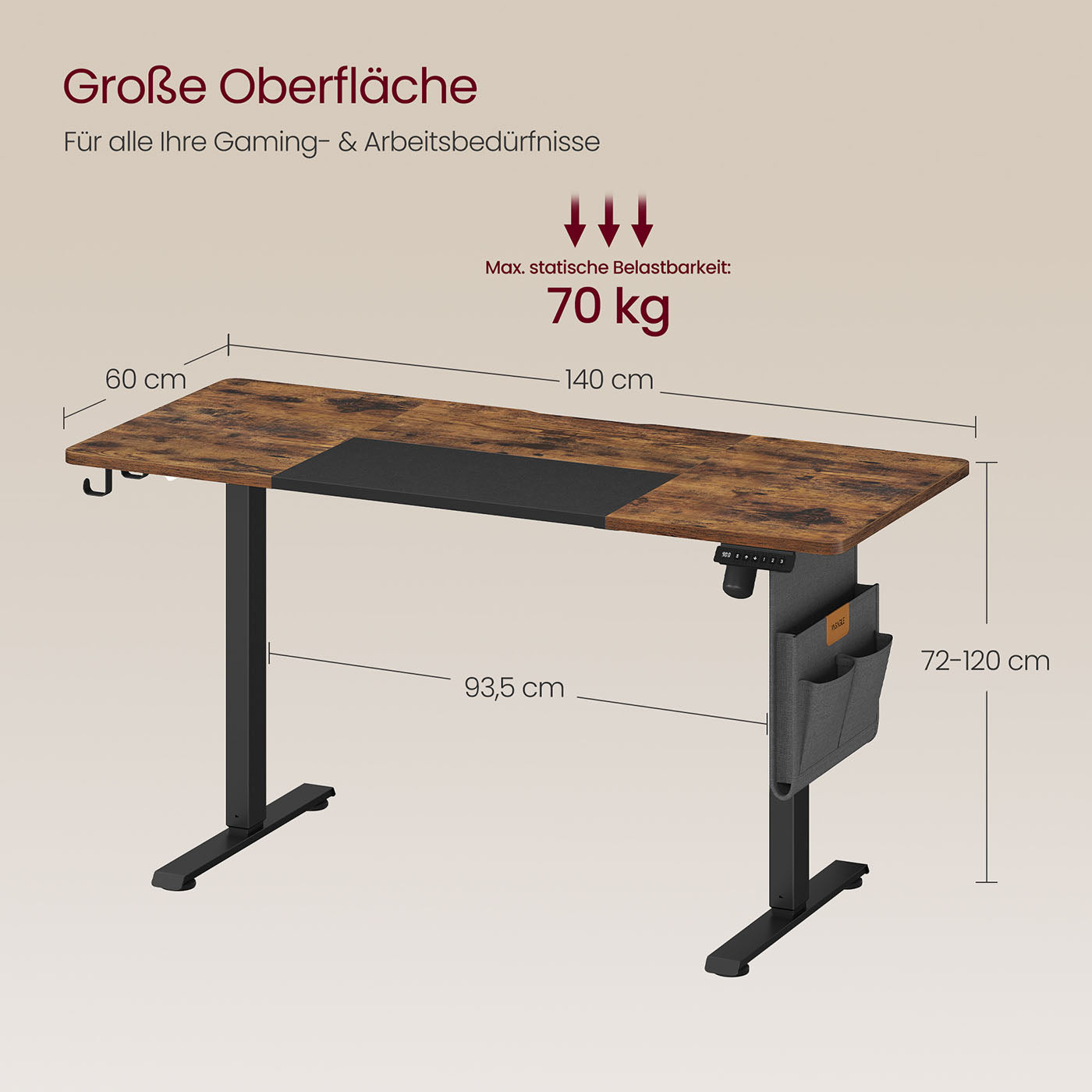 Elektrisch verstellbarer Schreibtisch - Stehpult - Ergonomischer Arbeitsplatz