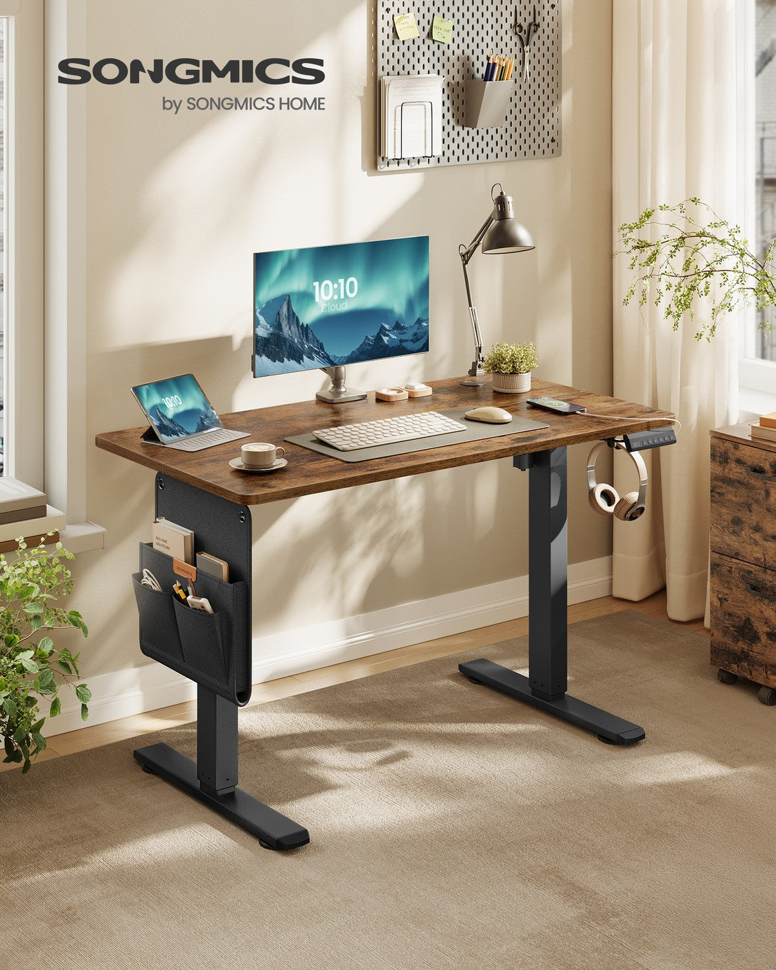 Höhenverstellbarer Schreibtisch – Elektrisch – Memoryfunktion für 4 Höhen – 100 x 60 x (72-120) cm