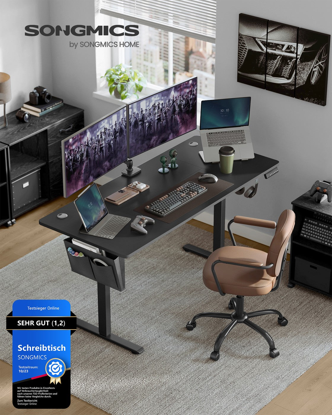 Elektrischer Hoch-Niedrig-Schreibtisch - Elektrisch verstellbar - Arbeitsplatz - Ergonomischer Schreibtisch