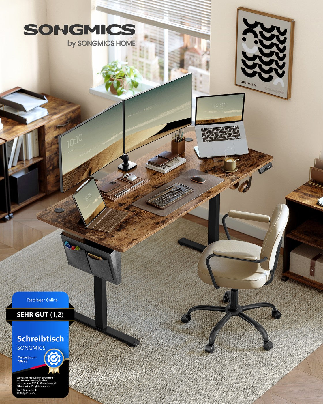 Elektrischer Hoch-Niedrig-Schreibtisch - Elektrisch verstellbar - Arbeitsplatz - Ergonomischer Schreibtisch