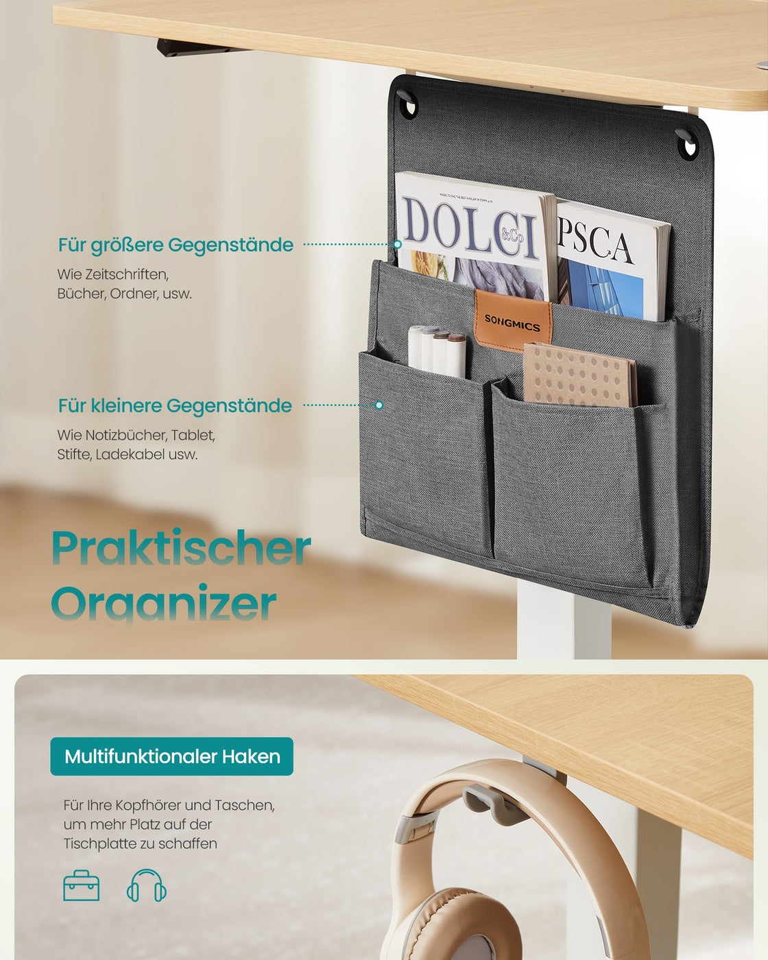 Elektrischer Hoch-Niedrig-Schreibtisch - Elektrisch verstellbar - Arbeitsplatz - Ergonomischer Schreibtisch