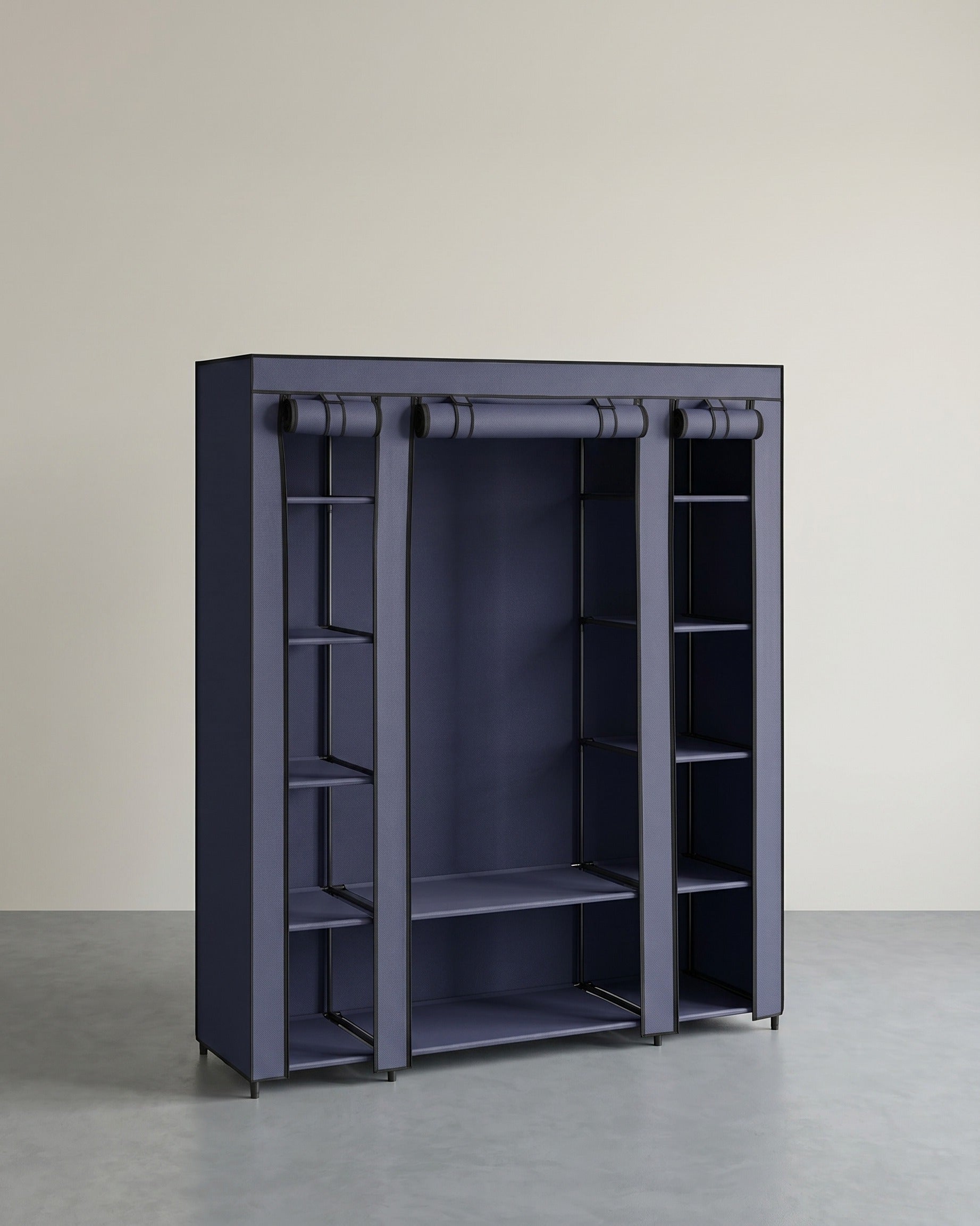 Faltbarer Kleiderschrank – praktischer Schlafzimmerschrank – platzsparend – Blau