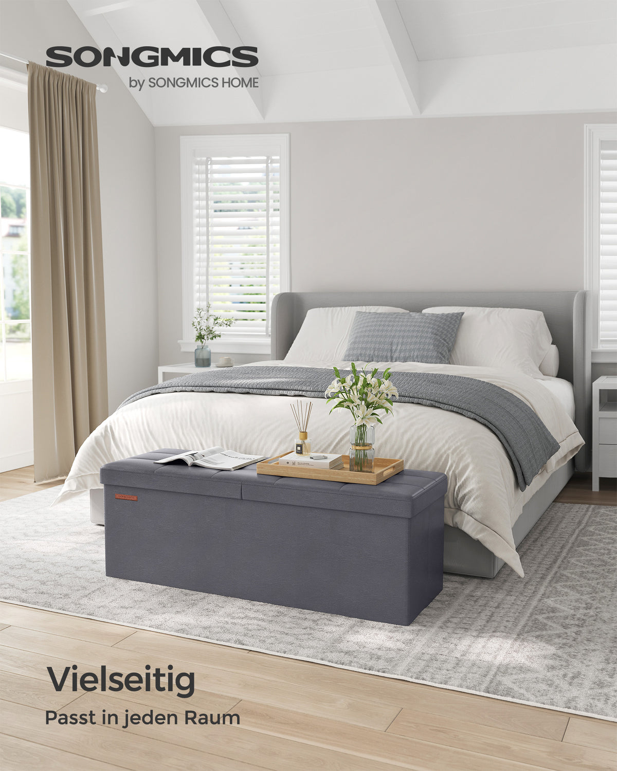 Klappbare Aufbewahrungsbank 131 Liter - Hocker - Kunstleder