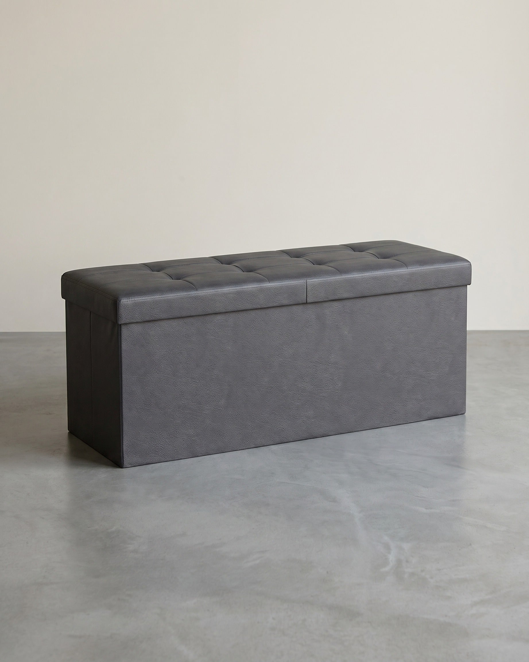 Klappbare Aufbewahrungsbank 131 Liter - Hocker - Kunstleder – Grau