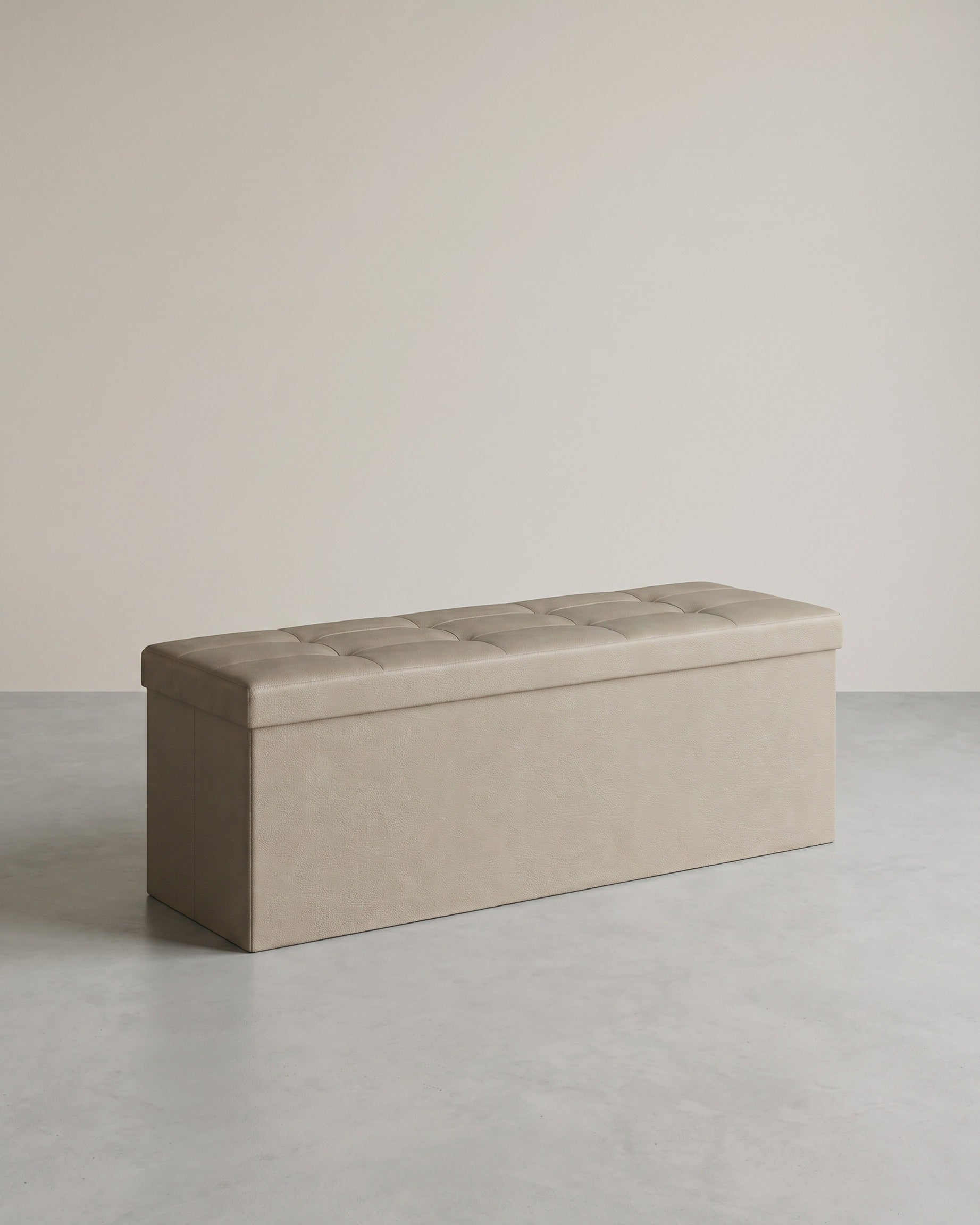 Klappbare Aufbewahrungsbank 131 Liter - Hocker - Kunstleder – Hellbraun
