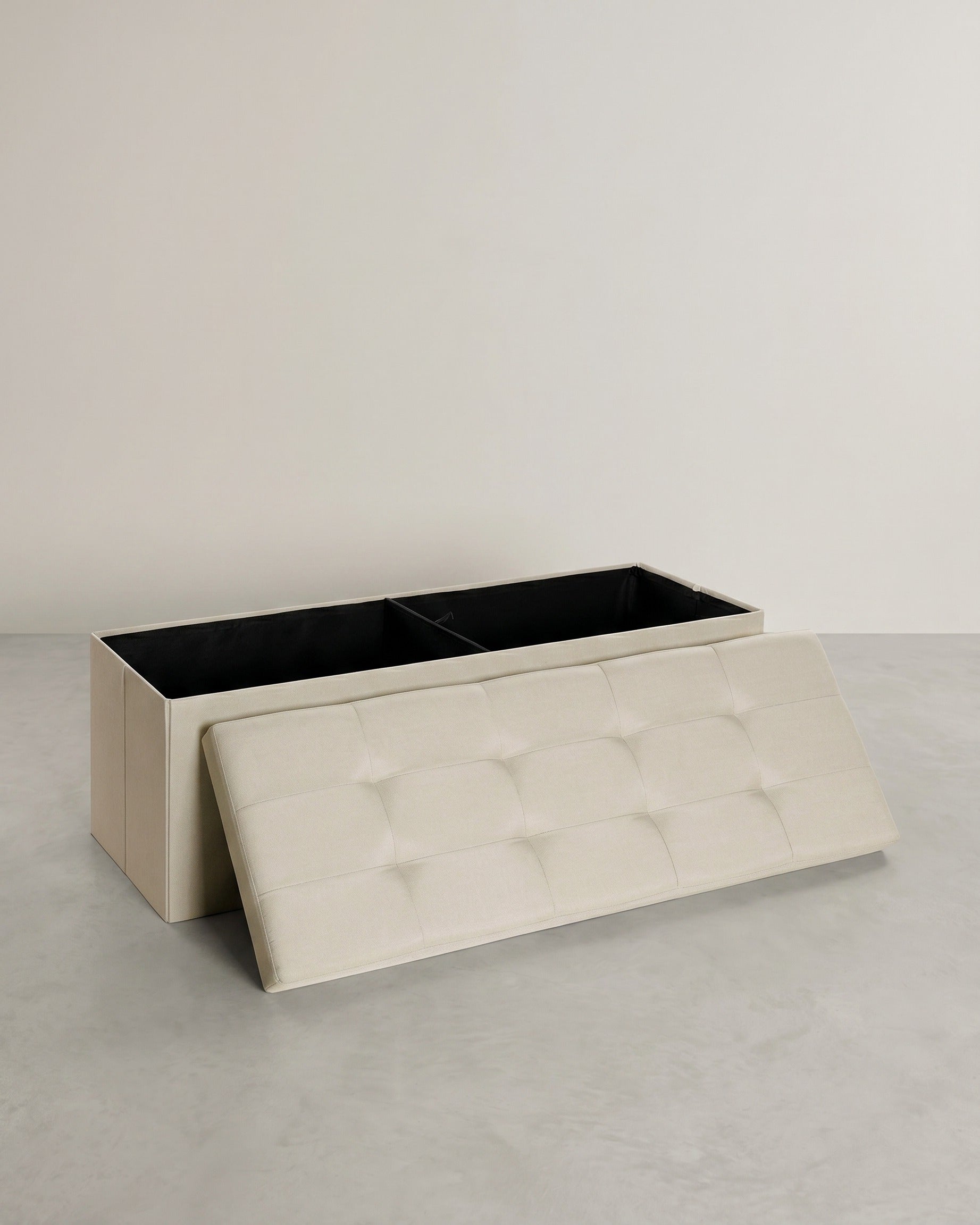 Truhenbank mit Deckel – Bis 300 kg belastbar – Klappbar – Verschiedene Farben & Größen – Beige