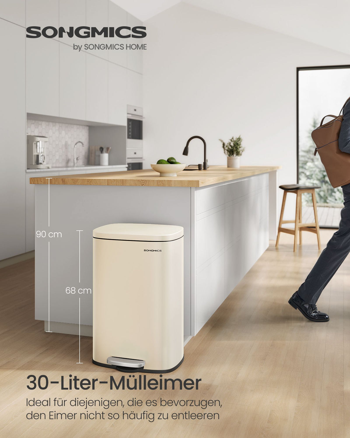 Moderner Treteimer - 50 Liter - Abfalleimer