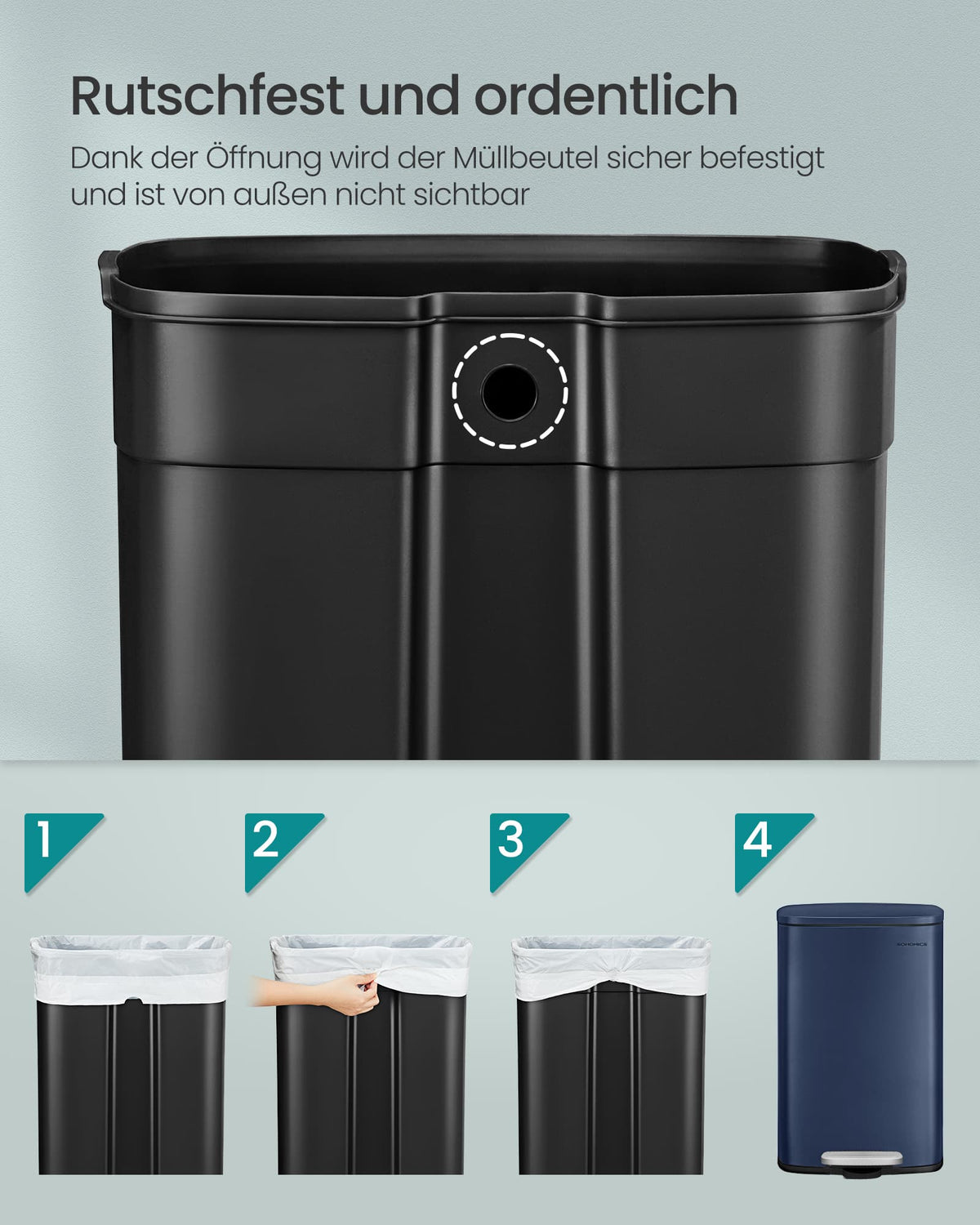 Moderner Treteimer - 50 Liter - Abfalleimer