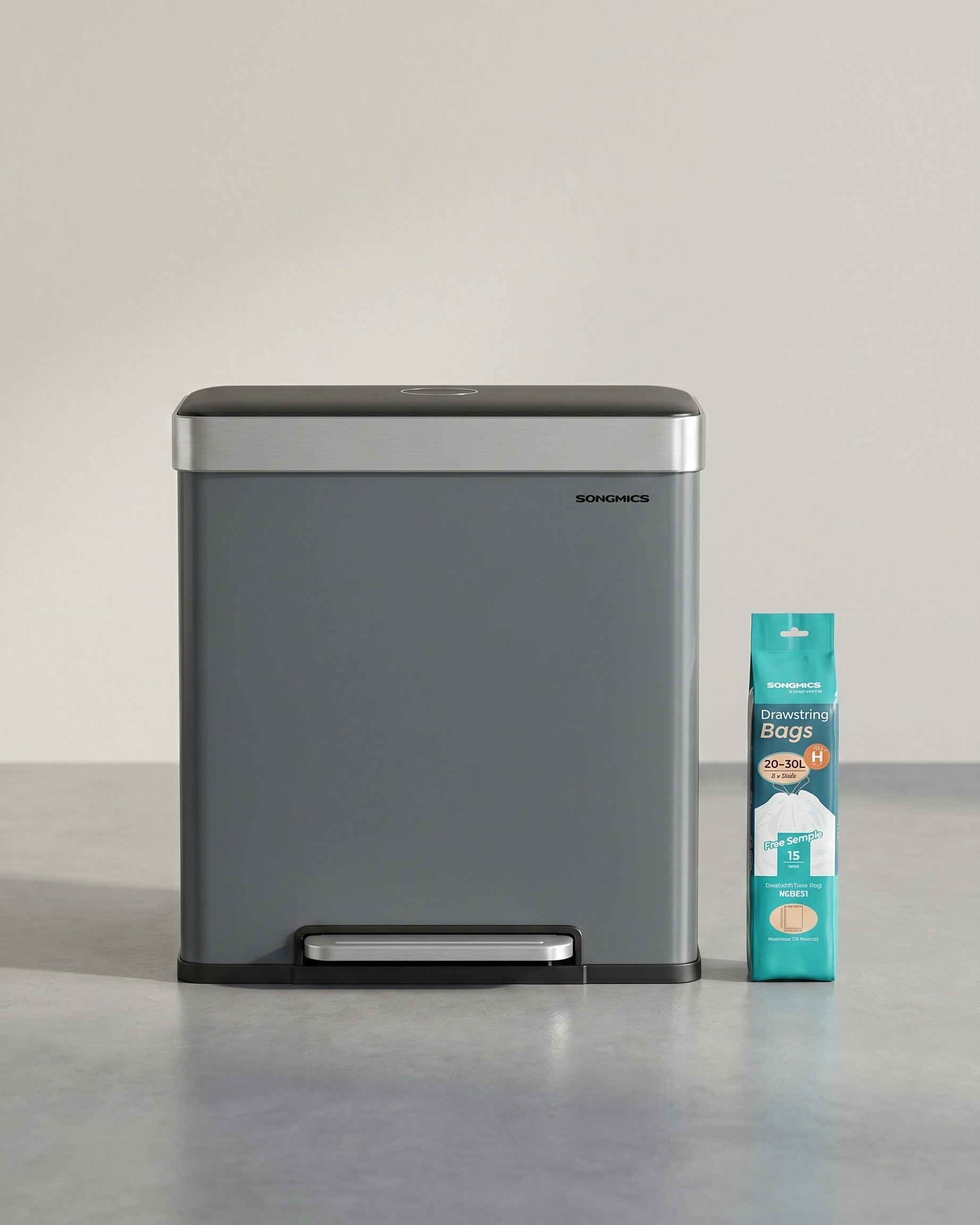 Mülltrennung Mülleimer 2 x 30 L - Treteimer Mit 2 Fächern - Für Küche