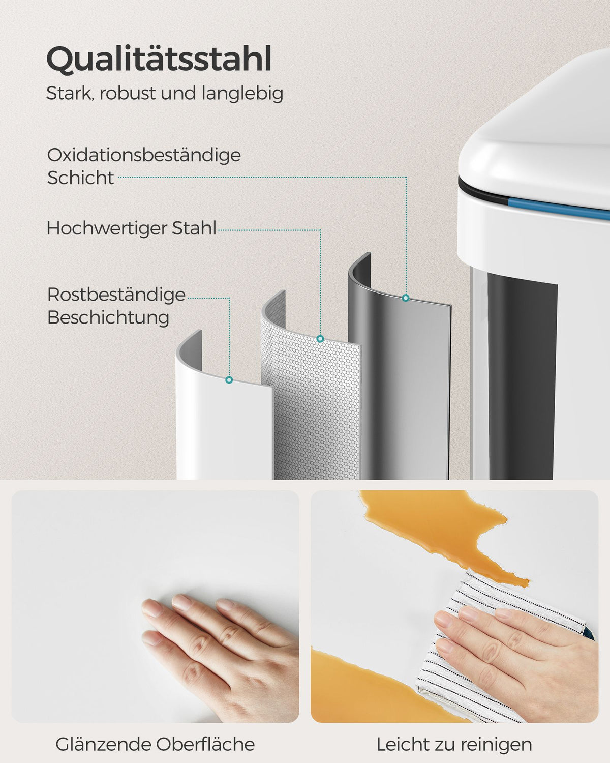 Treteimer 40L - Mit 2 Inneneimern - Mülltrennung
