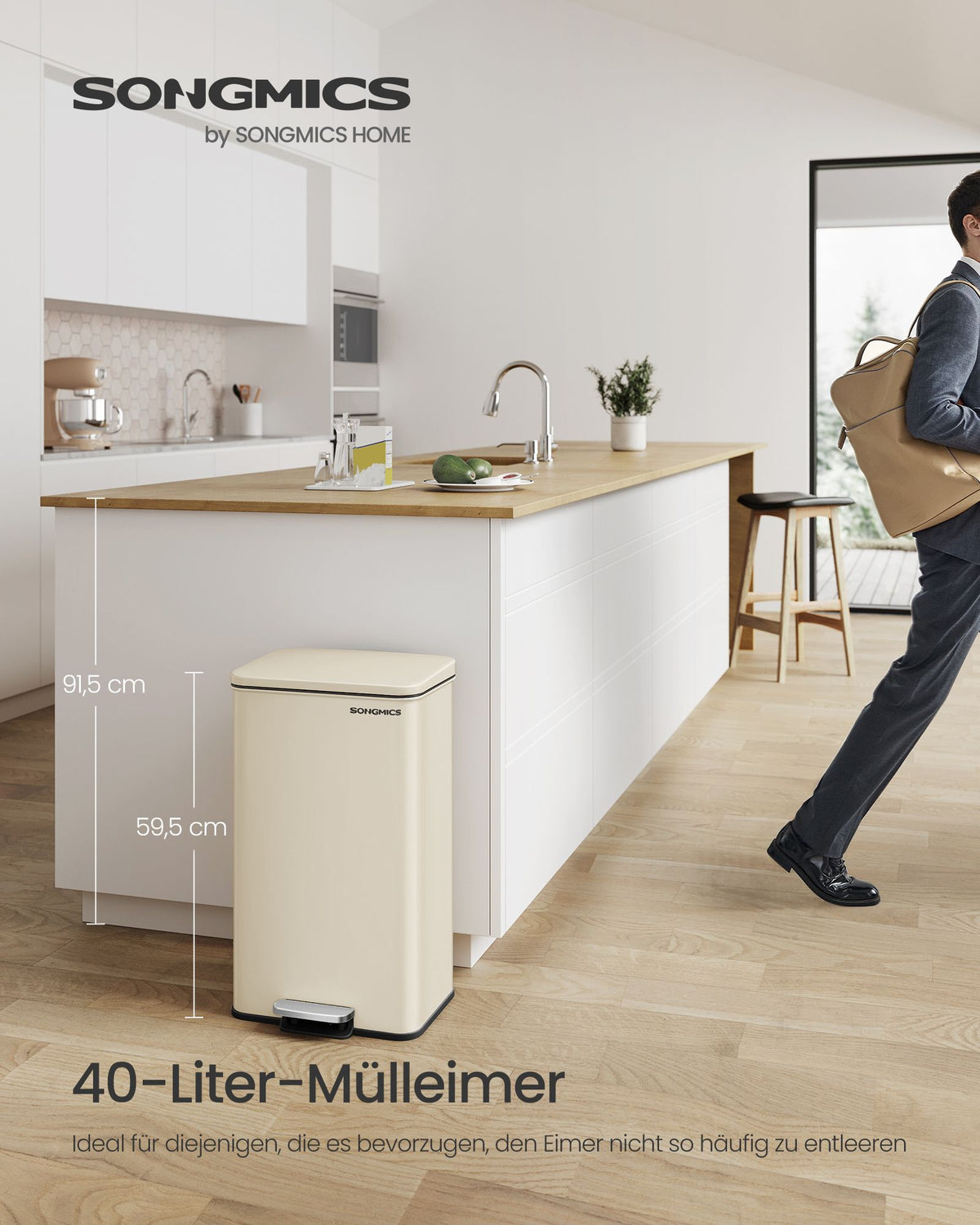 Treteimer mit Soft-Close - 40 Liter - Abfalleimer
