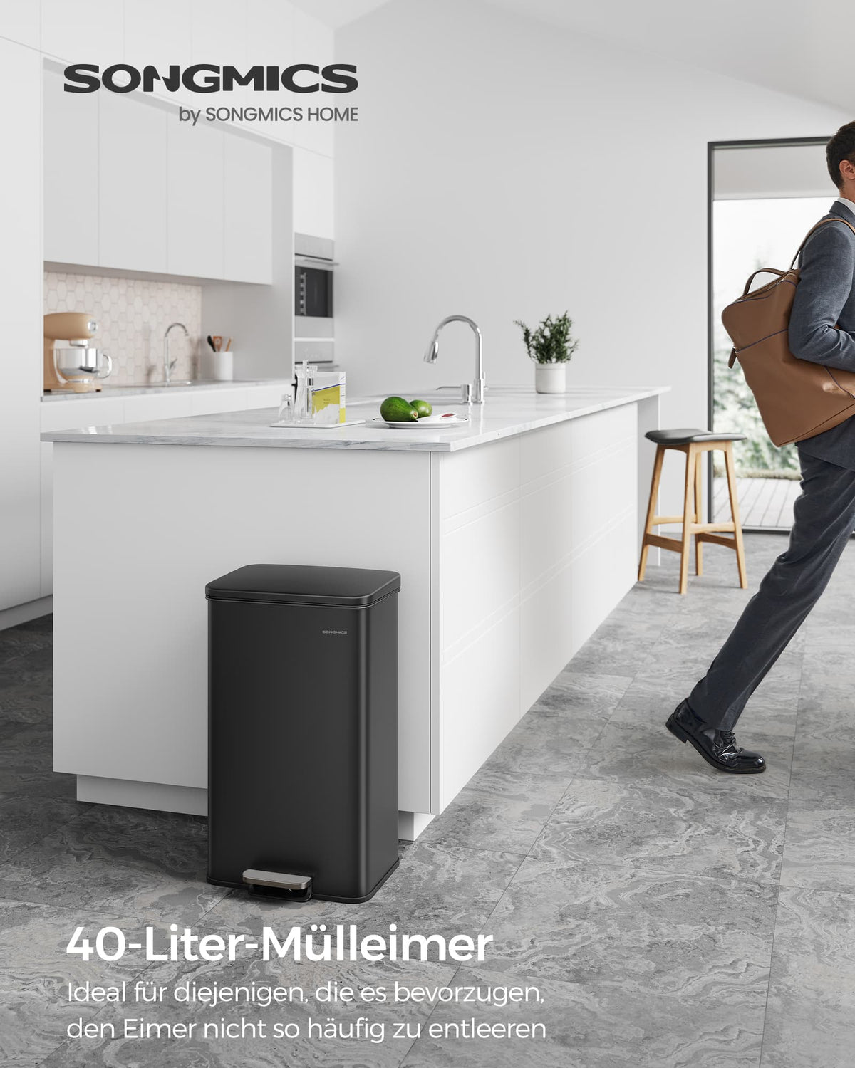 Treteimer mit Soft-Close - 40 Liter - Abfalleimer