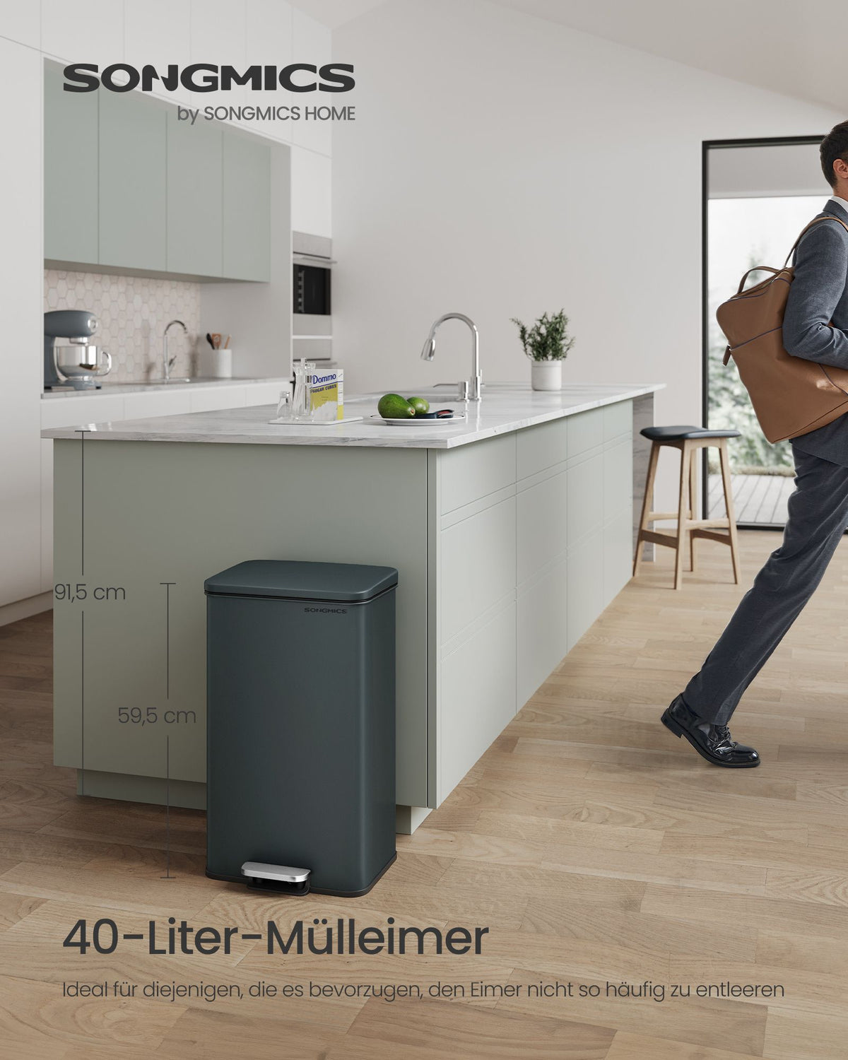 Treteimer mit Soft-Close - 40 Liter - Abfalleimer