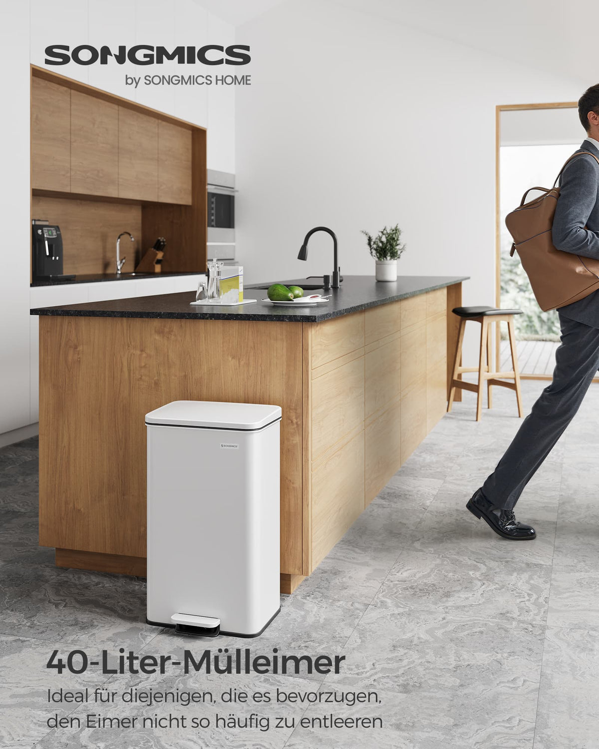 Treteimer mit Soft-Close - 40 Liter - Abfalleimer