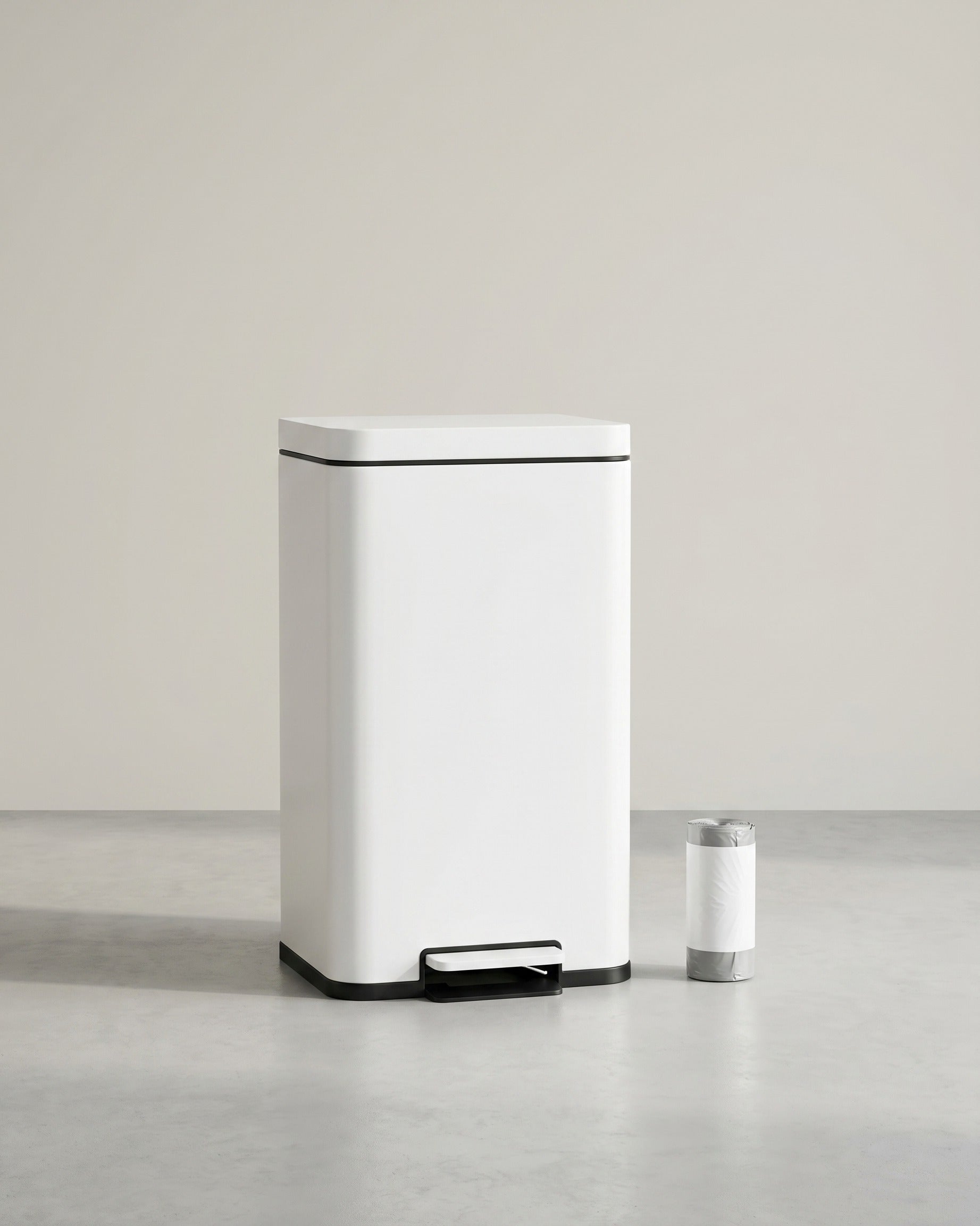 Treteimer mit Soft-Close - 40 Liter - Abfalleimer – Weiß