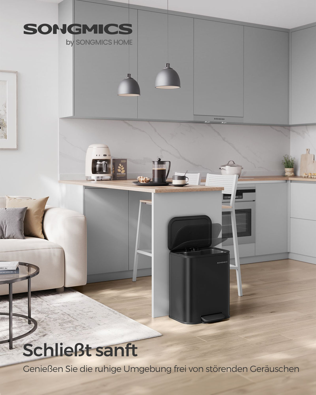 Mülleimer – 20 Liter – Pedal – Stahl – Softclose
