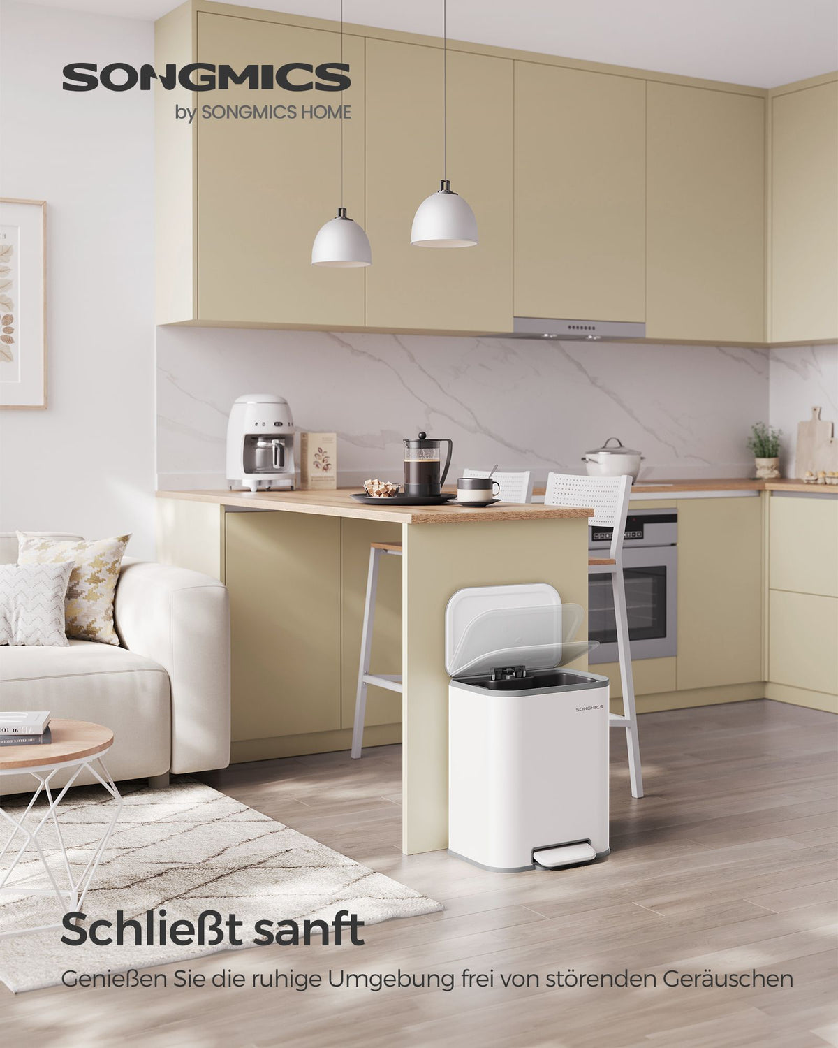 Mülleimer – 20 Liter – Pedal – Stahl – Softclose