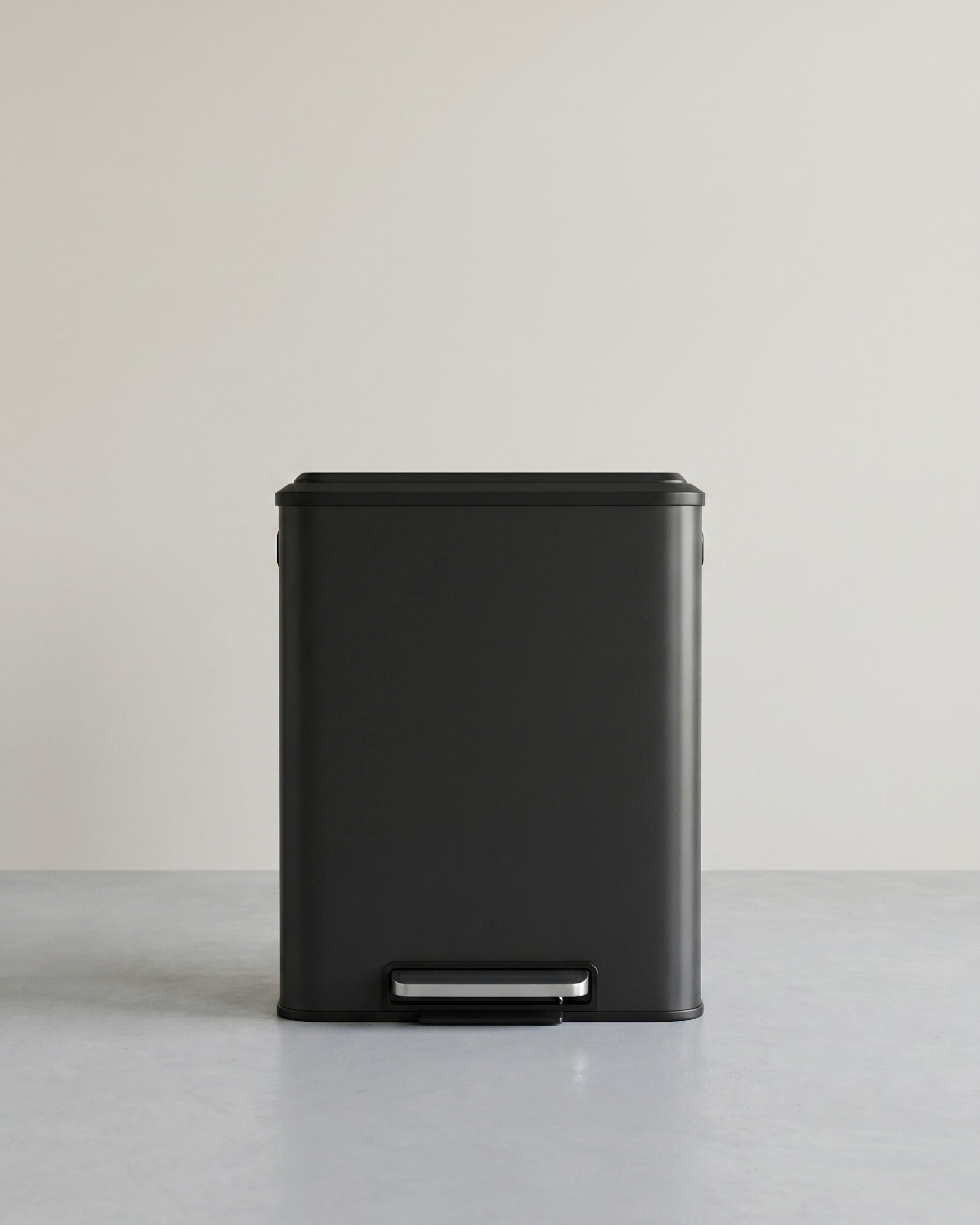 2-Fach-Abfalleimer – 2 x 15L – Pedalbedienung – Soft-Close – Kunststoff-Inneneimer – Schwarz