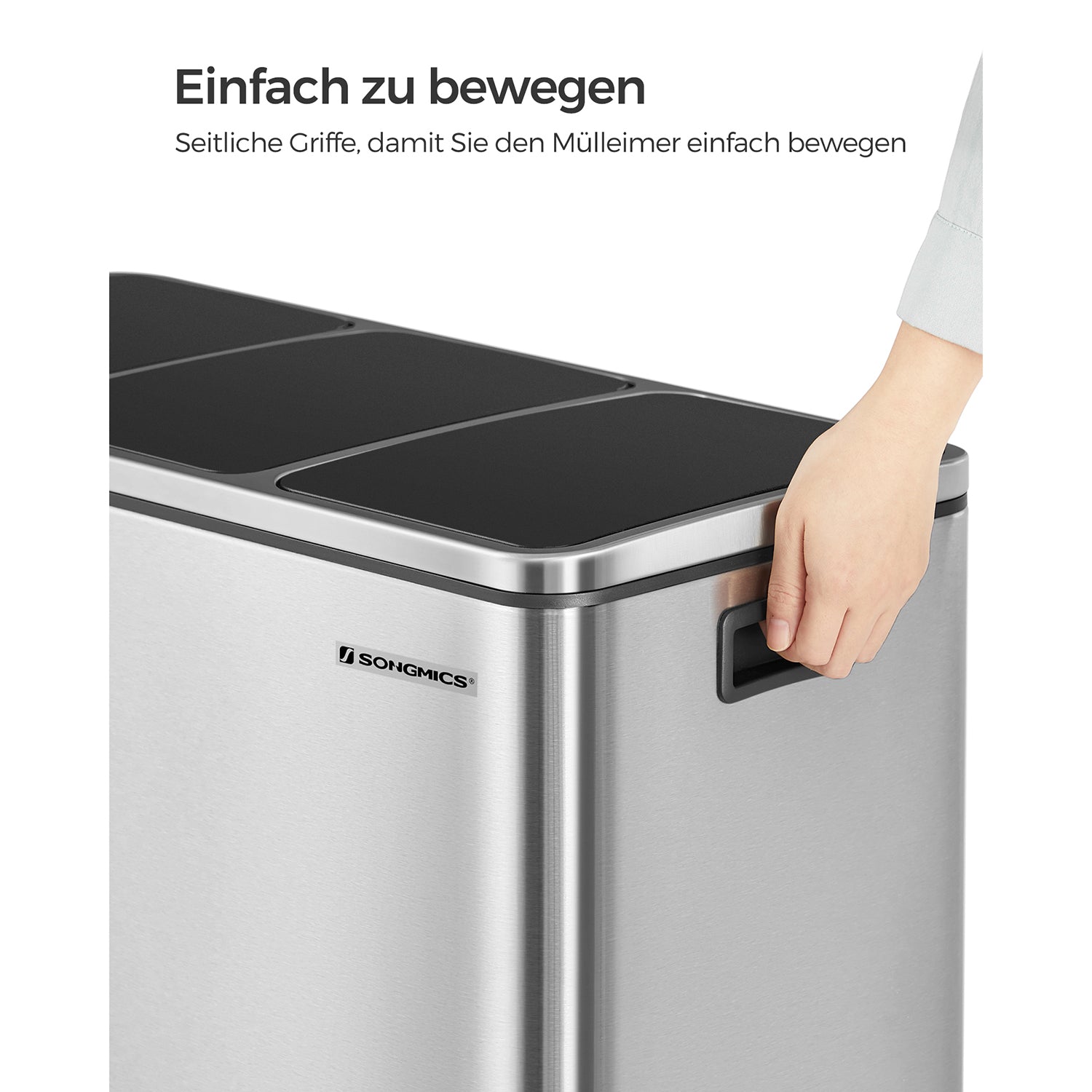 54L Abfalleimer - 3-Fach Abfalleimer - Treteimer - Abfalleimer 3 x 18L
