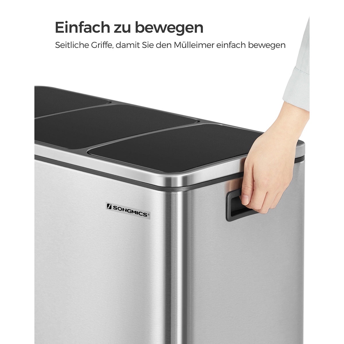 54L Abfalleimer - 3-Fach Abfalleimer - Treteimer - Abfalleimer 3 x 18L