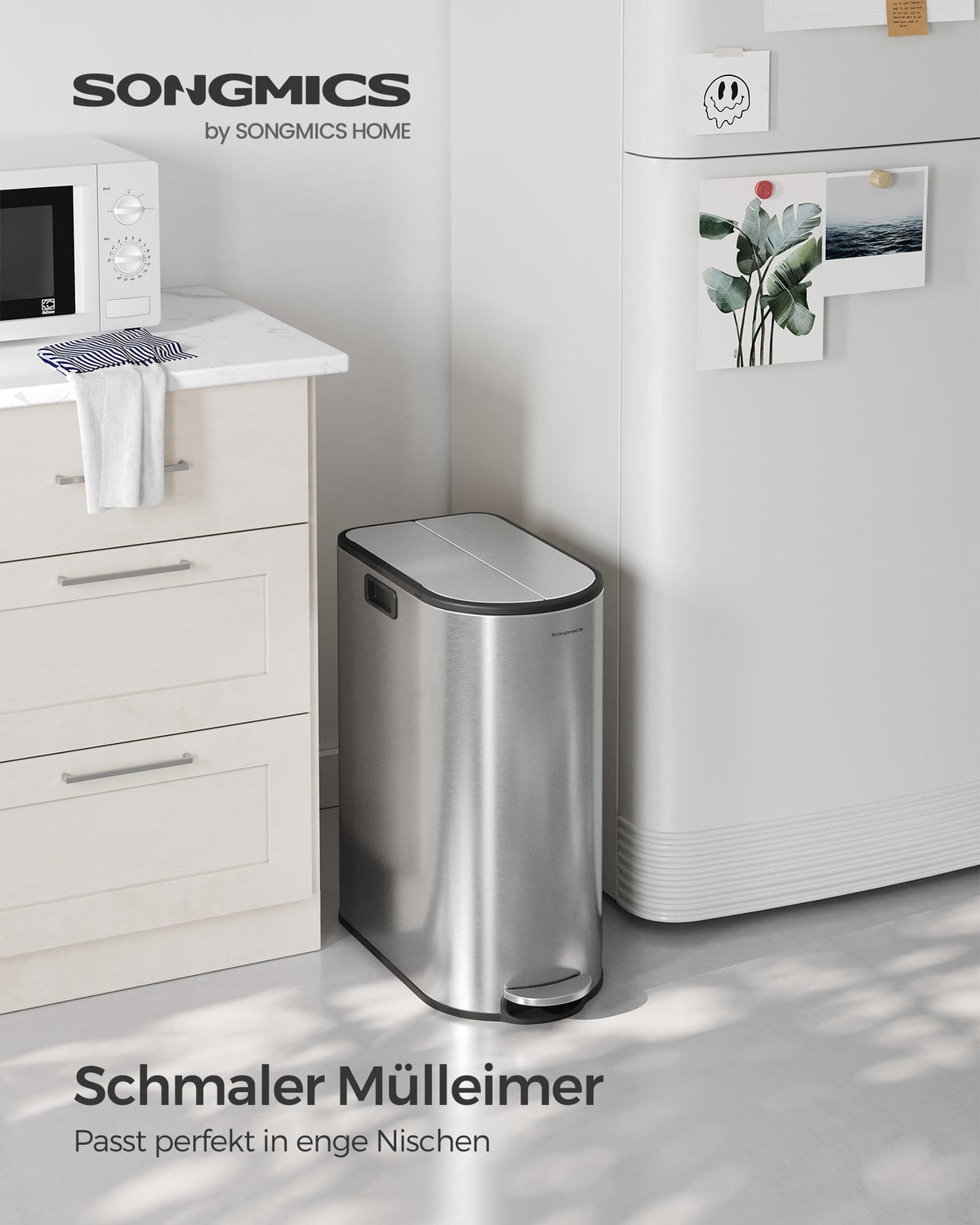 Treteimer mit 2 Fächern 50L - Abfalleimer